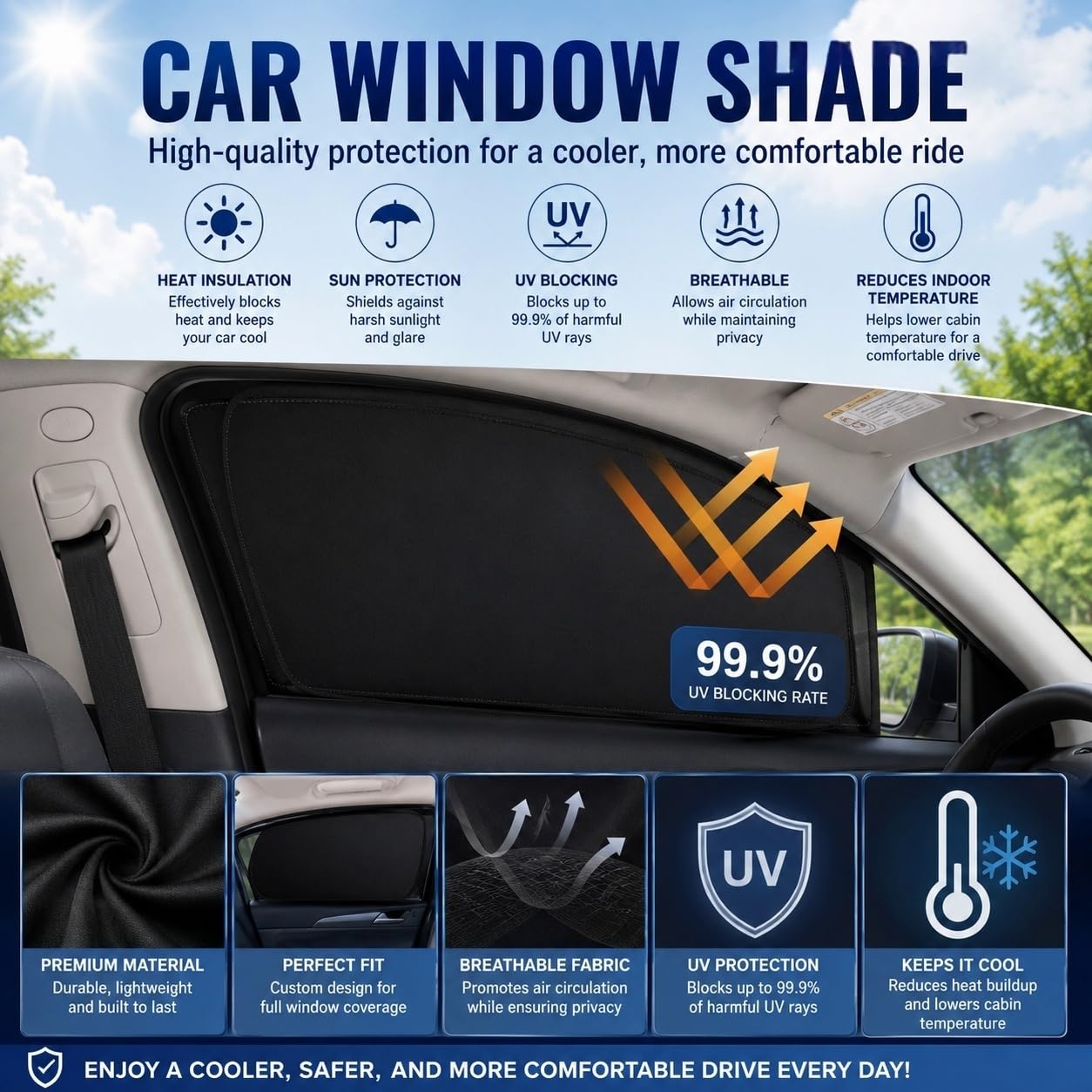 Auto Sonnenschutz für Subaru Crosstrek 2024-2026 – Vollständiges Set für Windschutzscheibe, Seiten- & Heckscheibe Vollverdunkelung UV-Schutz,6 PCS