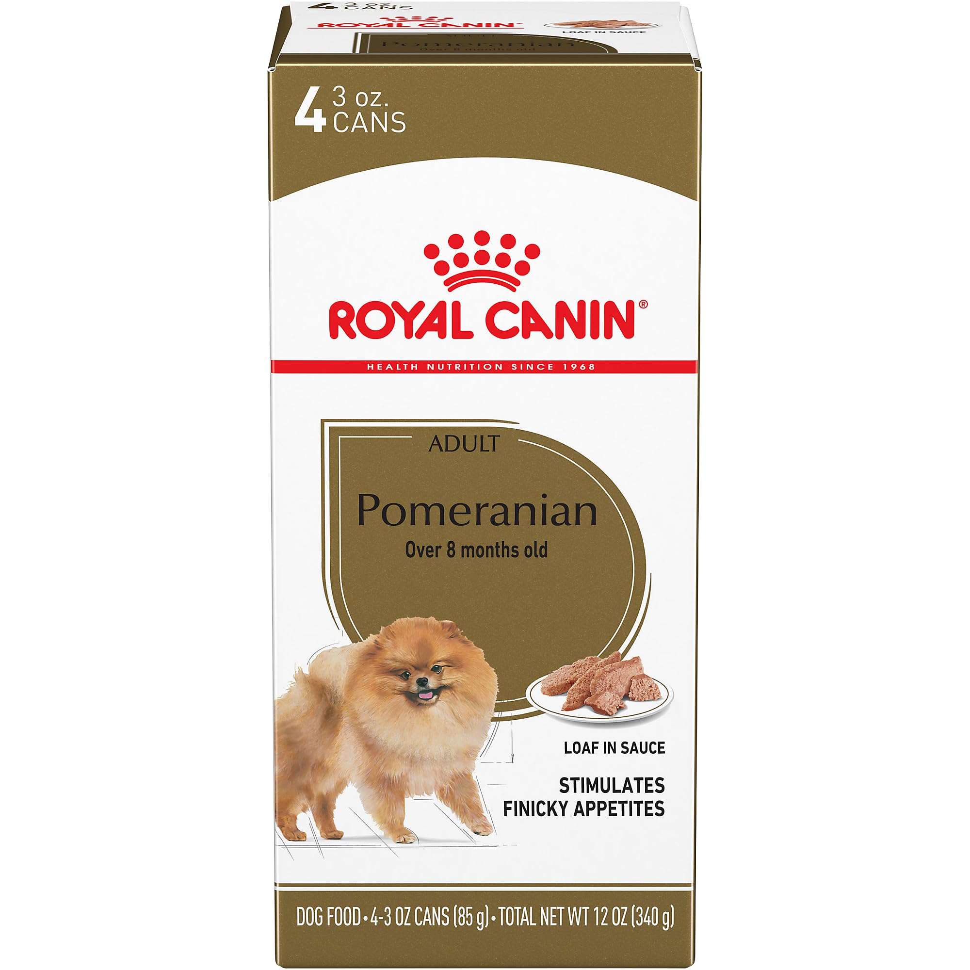 Royal CaninBreed Health Nutrition Pomeranian Adult Loaf in Sauce Canned Dog Food, 3 oz can (4-pack)