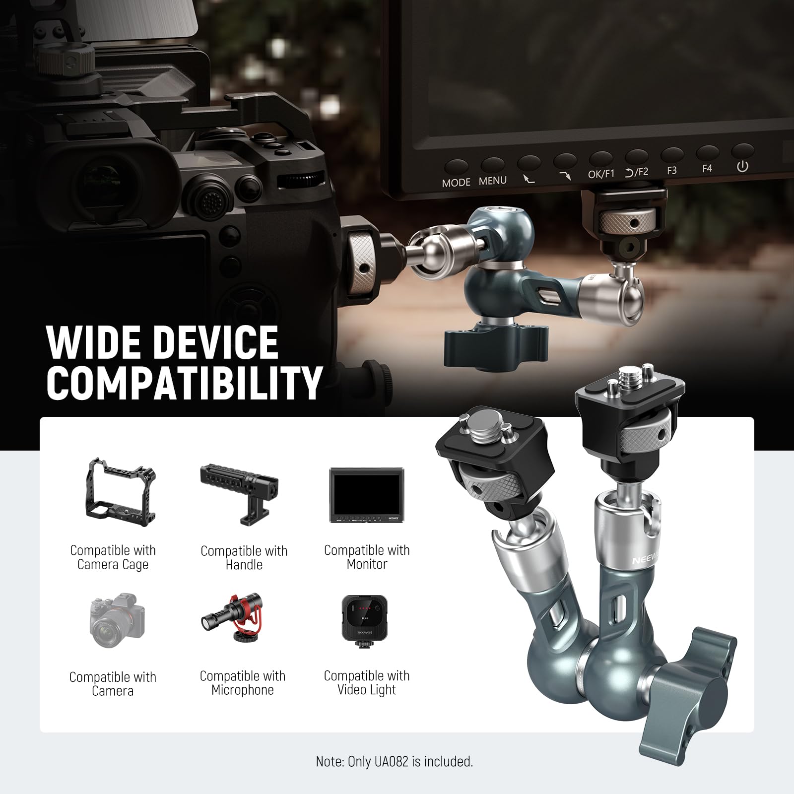 NEEWER 75cm Magic Arm Articolato+Super Clamp, Supporto Fotocamera da Tavolo Overhead con Filetto 1/4 3/8 per ARRI, Cold Shoe e Portatelefono Compatibile con iPhone DSLR Action Cam Luce Video, UA056 NEEWER 75cm Magic Arm Articolato+Super Clamp, Supporto Fotocamera da Tavolo Overhead con Filetto 1/4 3/8 per ARRI, Cold Shoe e Portatelefono Compatibile con iPhone DSLR Action Cam Luce Video, UA056