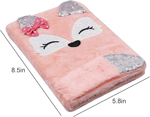 Miniatura 3 de BOLLEY JOSS Lovely Animals Notebook Kids Plush Diary for Girls Teens Fuzzy Journal Writing Pad A5 Lined 160 Pages