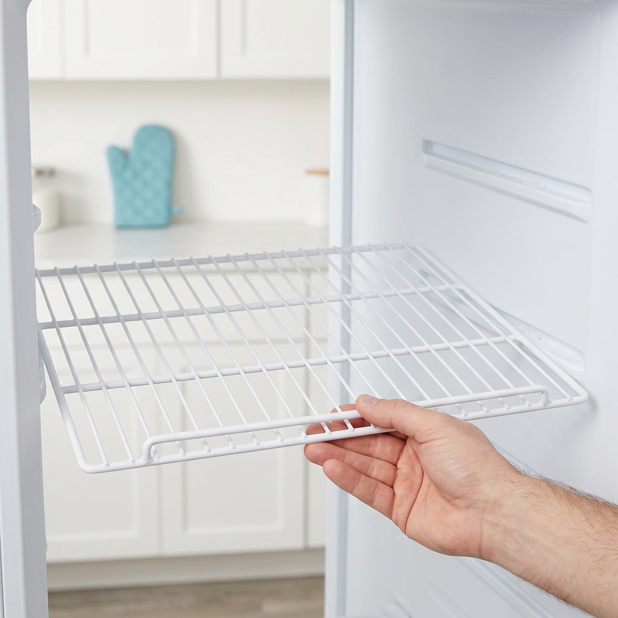 Kisangel Ripiano in filo metallico di ricambio per congelatore e frigorifero, ripiano a griglia in filo metallico resistente per refrigeratore, ripiani per vetrina refrigerata e mobiletto per bevande.