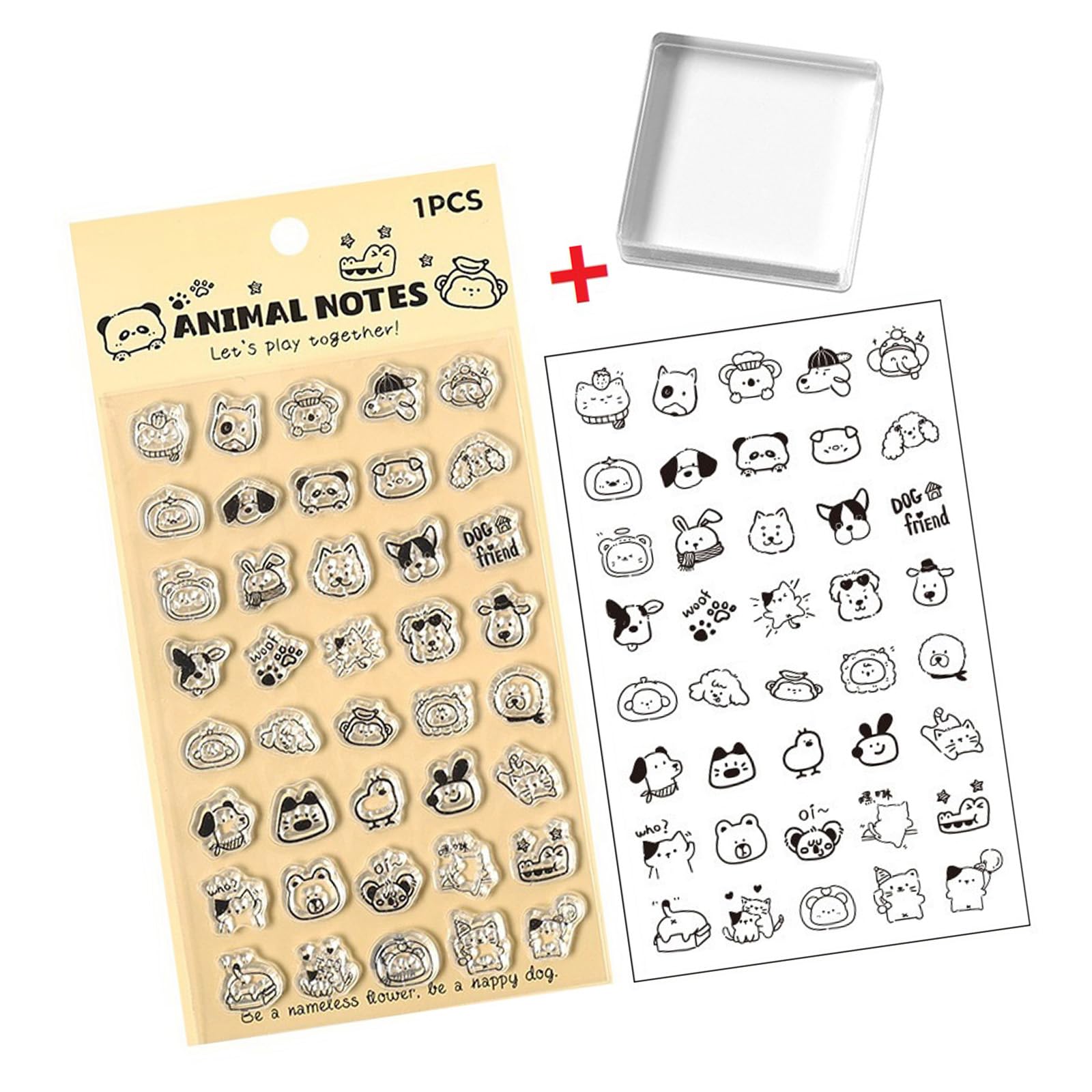 Journal Stamper Set with Anti Slip Grip Acrylic Handle for Journal Diary Planner Album Scrapbooking and Paper Craft Clear Clear Postage for Crafting