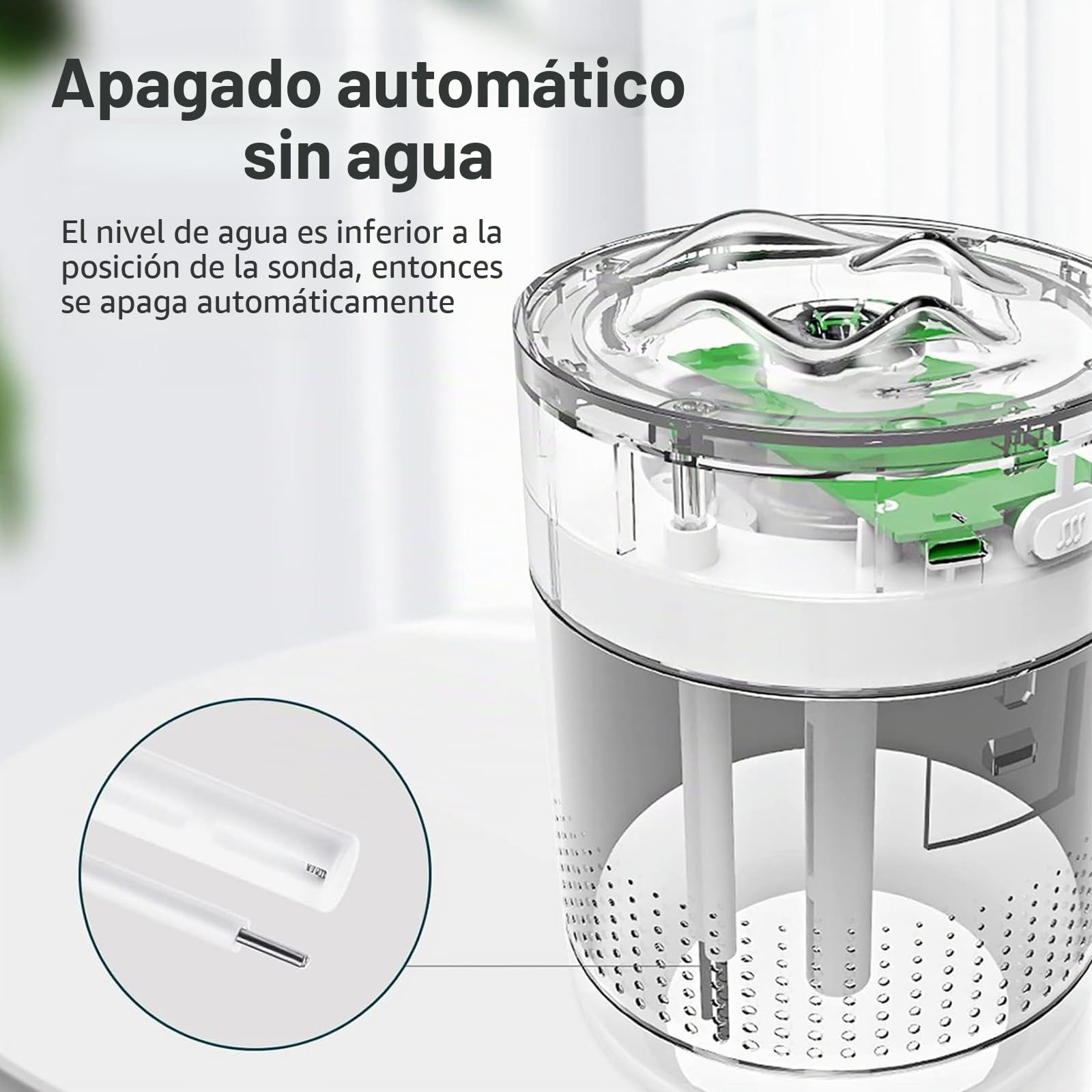 Humidificador de aire portátil 500 ml ultrasónico silencioso con luz y apagado automático