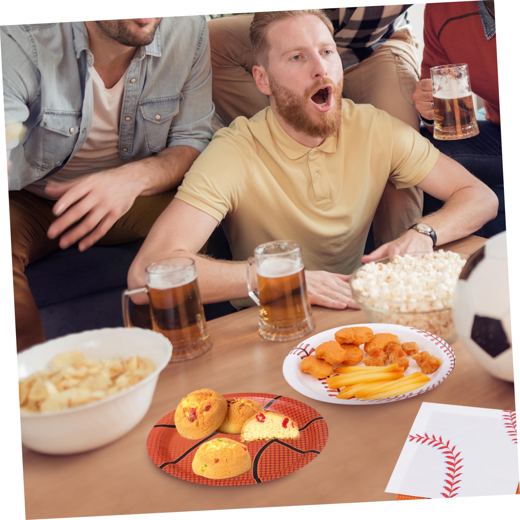 Alipis Set Party Coordinato Piatti e Tovaglioli in Carta a Tema Basket e Calcio, Robusti e Pratici per Feste di Compleanno e Occasioni Importanti