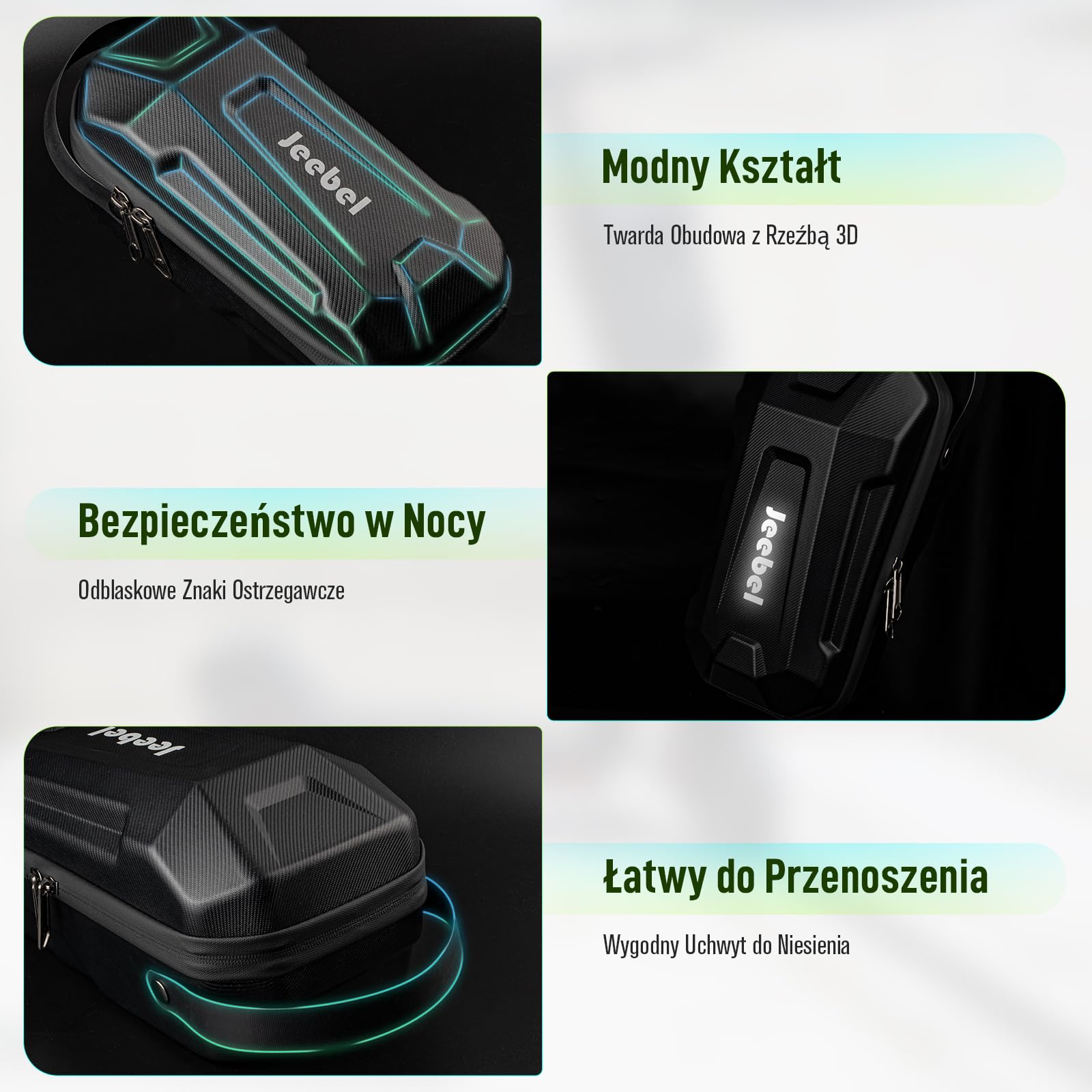 Jeebel 2L/3L/4.5L Torba na Skuter Elektrycznego Wodoodporna EVA z Wersja na Szybkozłączką lub Rzepem, Torba Przednia do Skutera Elektrycznego Xiaomi Mijia/Sedway ES/Roweru Składanego