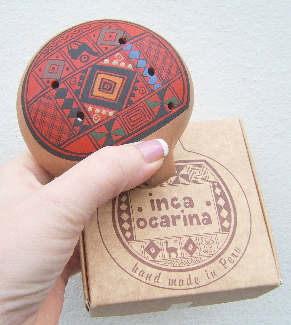 SC - Flauta ocarina tradicional peruana, roja