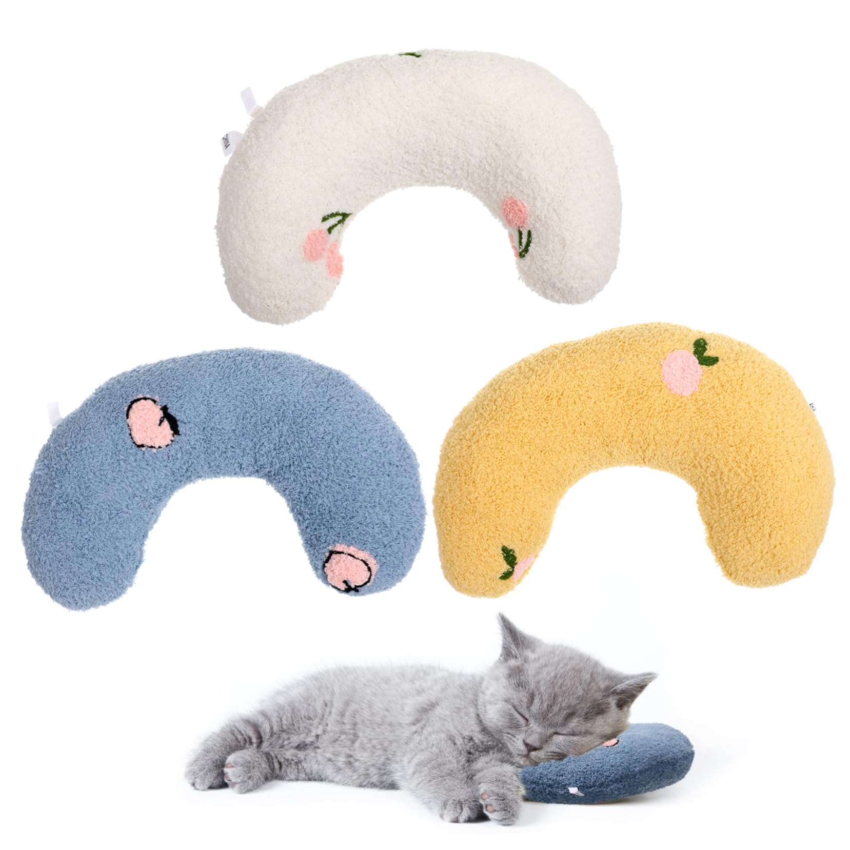 Almohada para cuello de gato Abaodam con diseño transpirable y pack duradero de 3 piezas