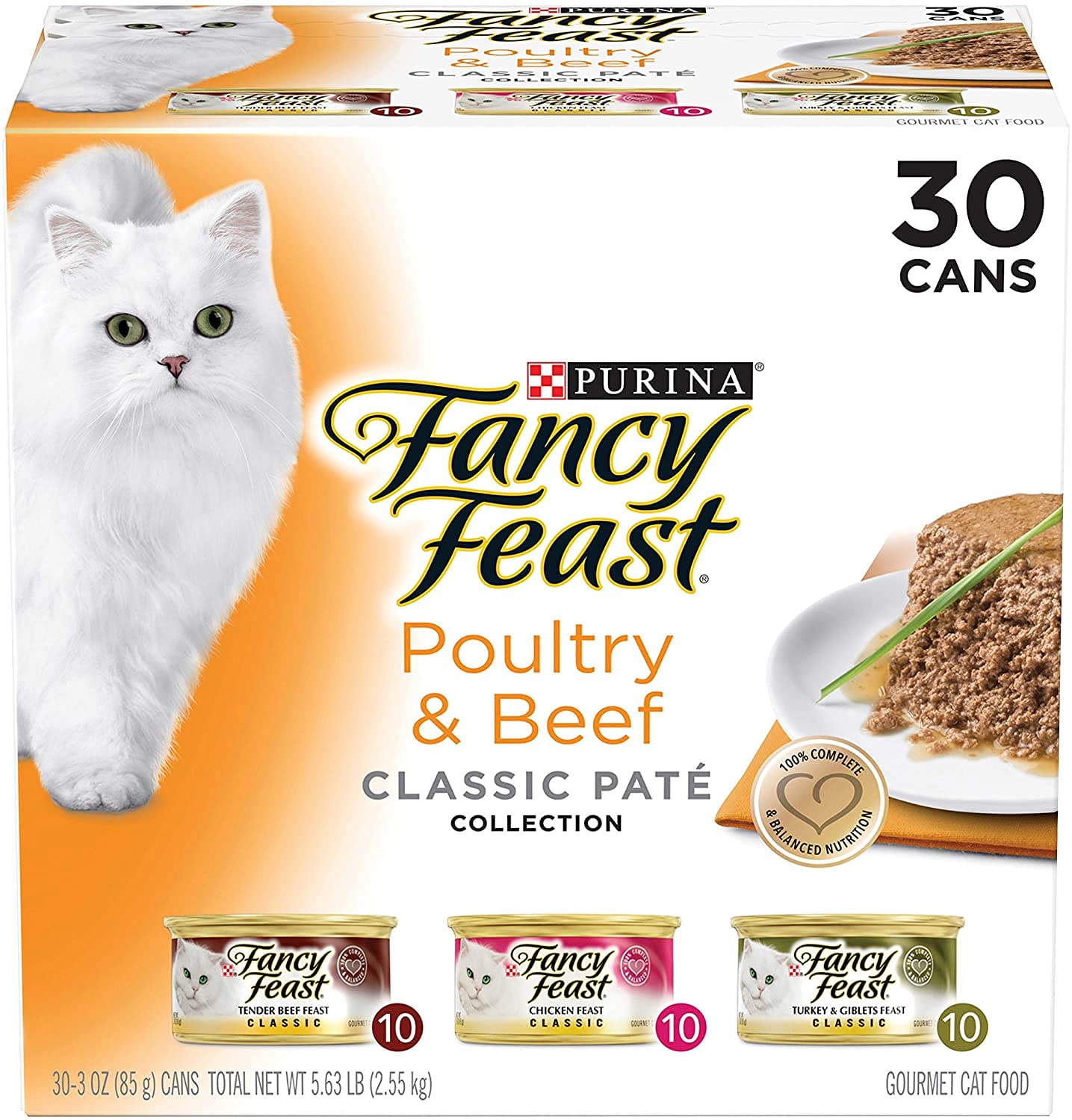 Purina Fancy Feast Classic Collection Adult Wet Cat Food Variety Pack - (30) 3 oz. Cans