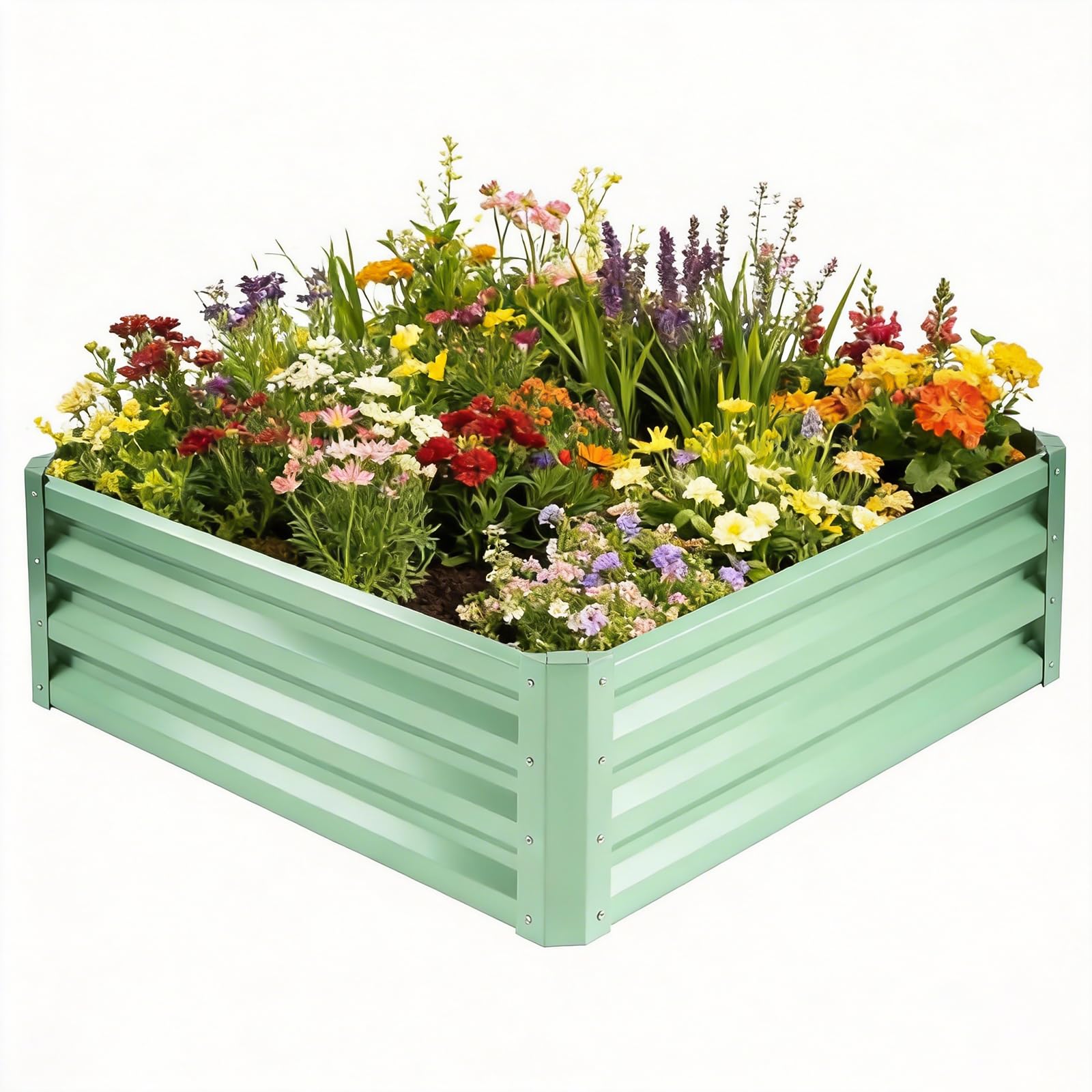 Victoam 90x90x30cm Planters Outdoor, Raised Beds for Garden (Square Green)