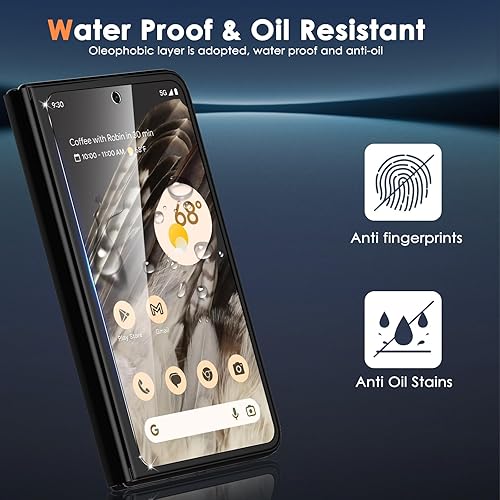 Miniatura 3 de Paquete de 6 protectores de pantalla para Google Pixel Fold 5G, protector de pantalla frontal de vidrio templado + protector de pantalla interior de
