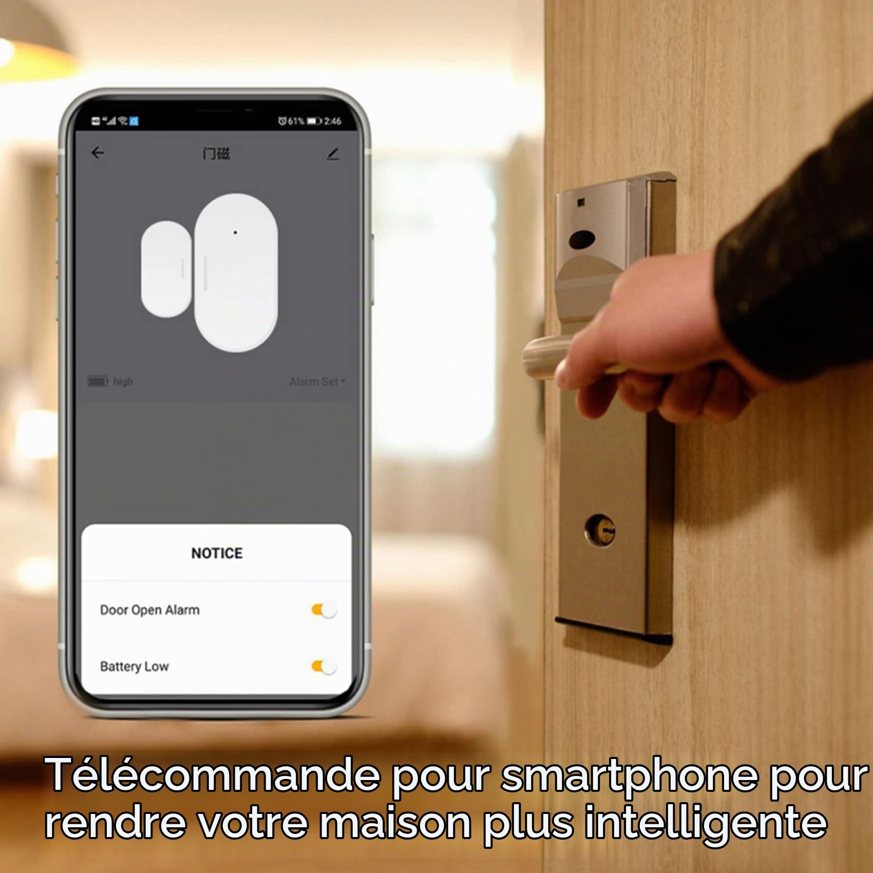 8X Tuya Zigbee Capteur de Porte et Fenêtre Domotique Intelligente Protection de Sécurité Smartlife APP Alarme à Distance Poussée En Temps Réel