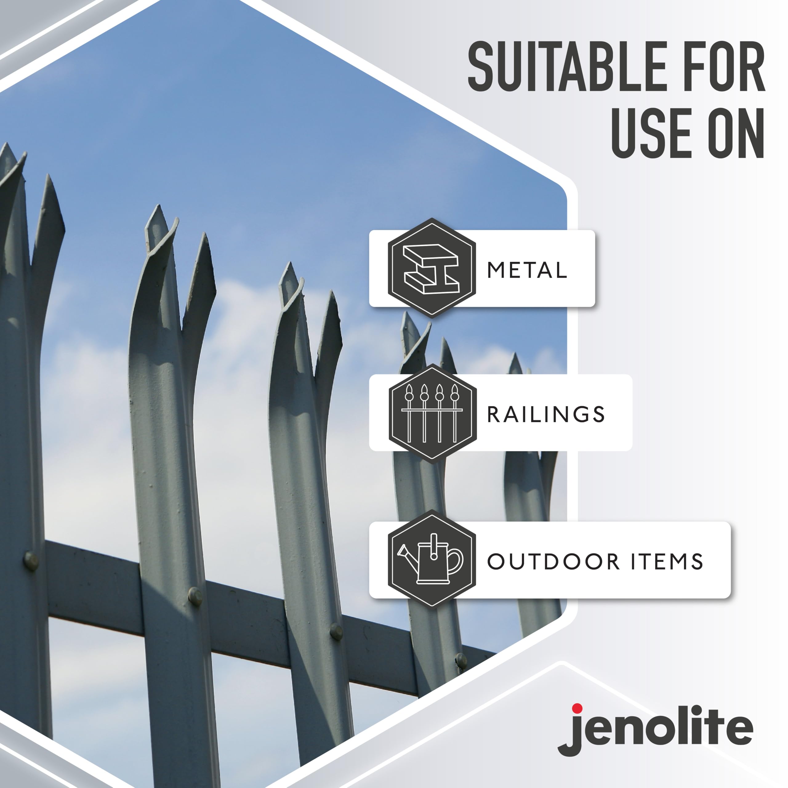 JENOLITE Bombe de peinture galvanisée au zinc brillant | Apprêt et couche de finition tout-en-un | Idéal pour les coupes et les soudures | 500 ml (protection contre la rouille et la corrosion)