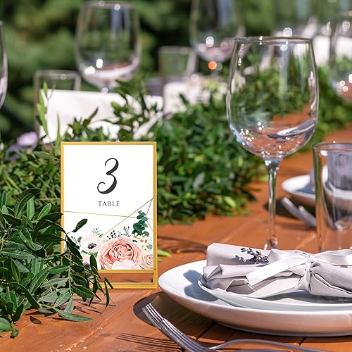 Miniatura 7 de 18 marcos de mesa transparentes de doble cara, soporte de números de mesa acrílico para números de mesa de boda, soporte de menú, marco de fotos