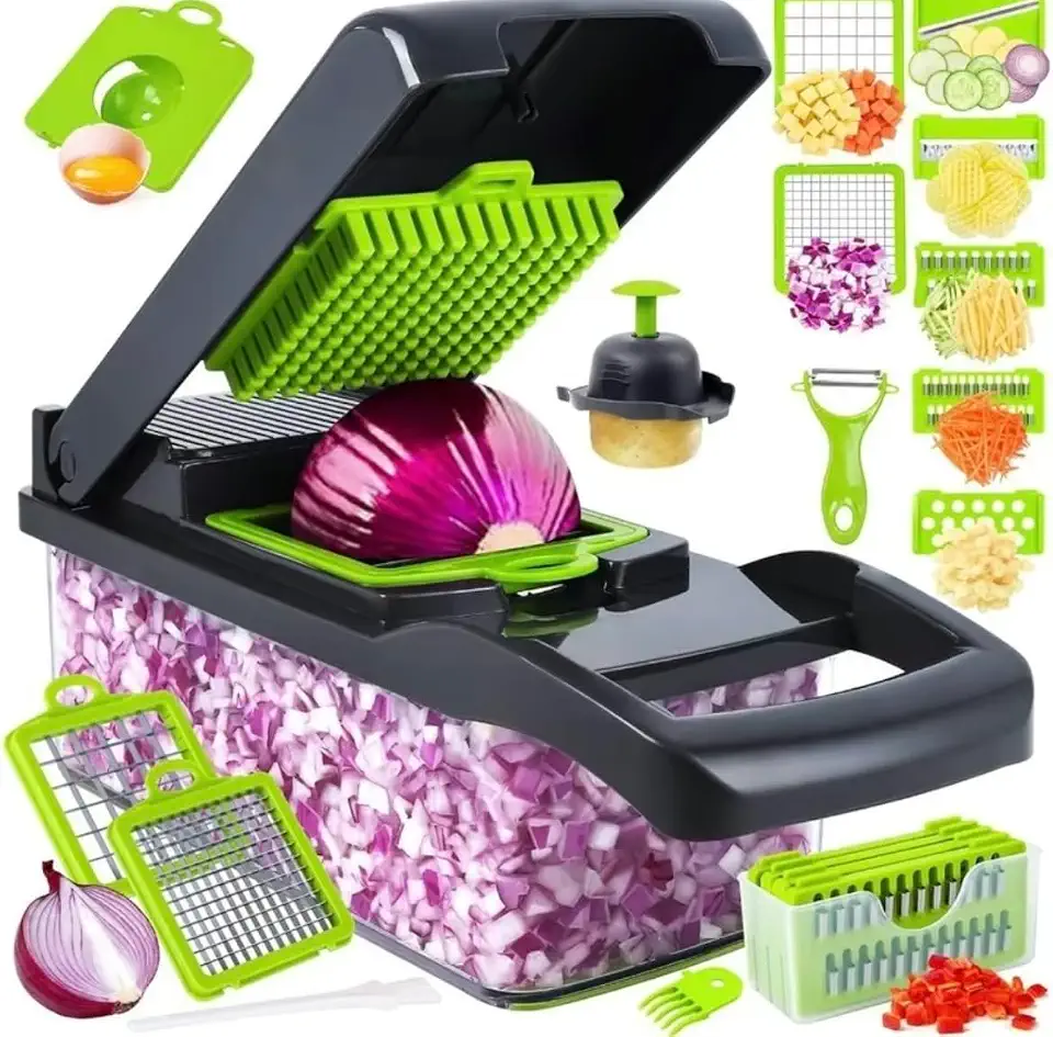 Cortador de Legumes Multifuncional 15 em 1 – Fatiador Mandoline Profissional