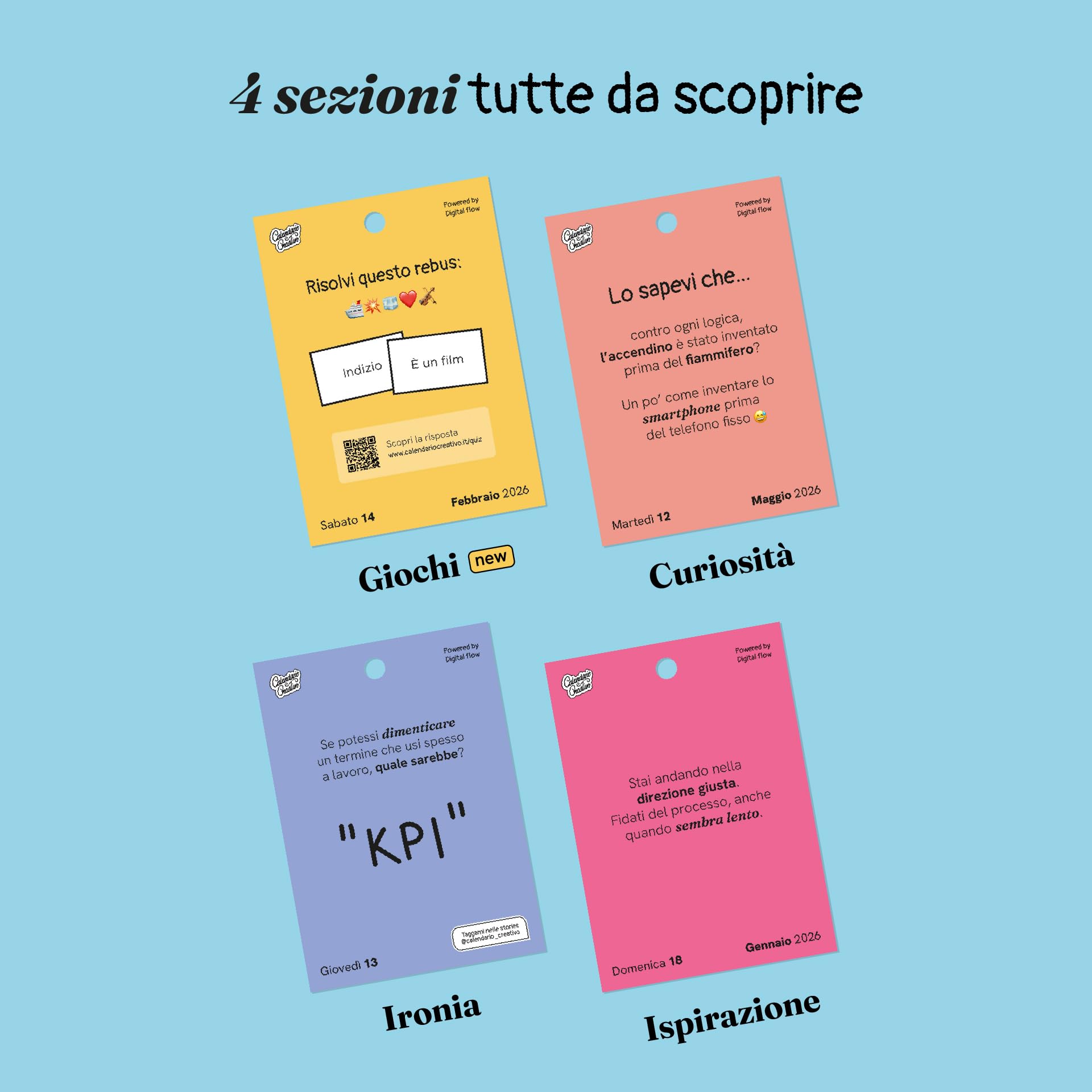 Calendario Creativo 2026, con supporto in legno, (Bundle x3), 365 Giorni di Ironia, Ispirazione, Curiosità e giochi (Bundle x3)