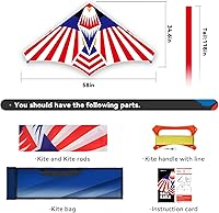 Vista 2 de Cometa Delta grande para niños y adultos, cometas arcoíris fáciles de volar, cometa de playa multifuncional duradera, línea de vuelo sin enredos