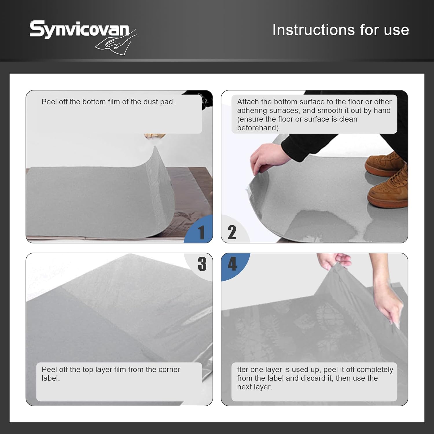 18" x 36" Sticky Mat Tacky Pads (5 Packs,150 Sheets,30 Sheets/Pack Adhesive Floor Mat for Cleanroom Laboratory Hospital Construction Pets Home Indoor Gymnasium and Workshop, Grey