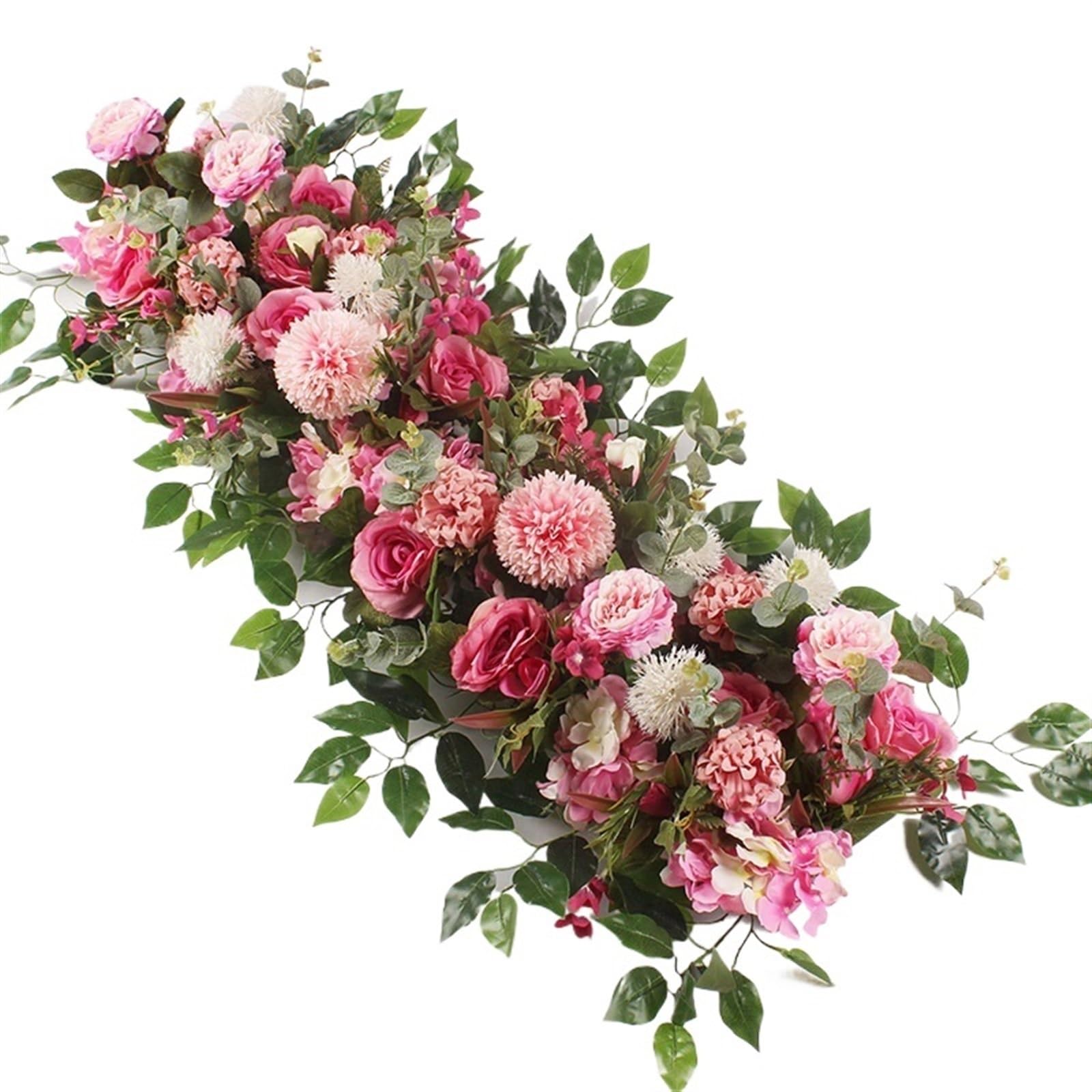 EKalgretrA Flower Arch 50/100cm Artificial Flowers Wall Wedding Decoration Rose Flower Peonies Row Decor Arch Backdrop(G,100CM)