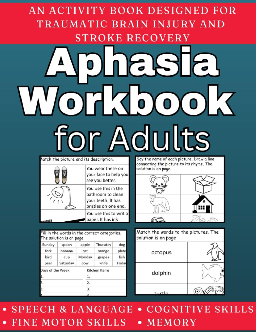 Aphasia Workbook for Adults: An Activity Book Designed for Traumatic Brain Injury and Stroke Recovery