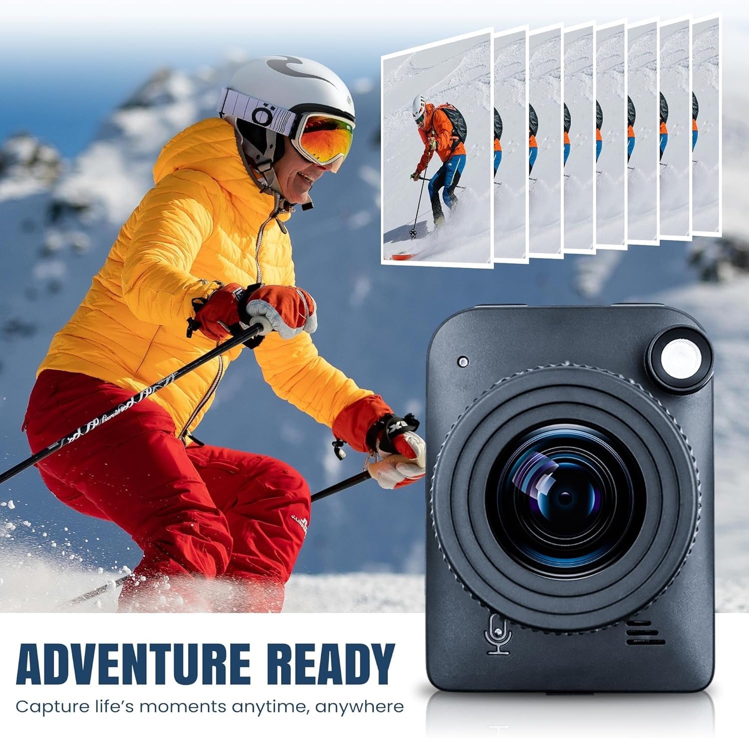 Zeitraffer Kamera, 4K FHD Time Lapse Kamera für Outdoor, IP66 wasserdicht, 180 Tage Aufnahme Time, Timelapse Camera für Baustellen, Pflanzen, Gartenarbeit, Kochen, Sonnenuntergänge (32GB)
