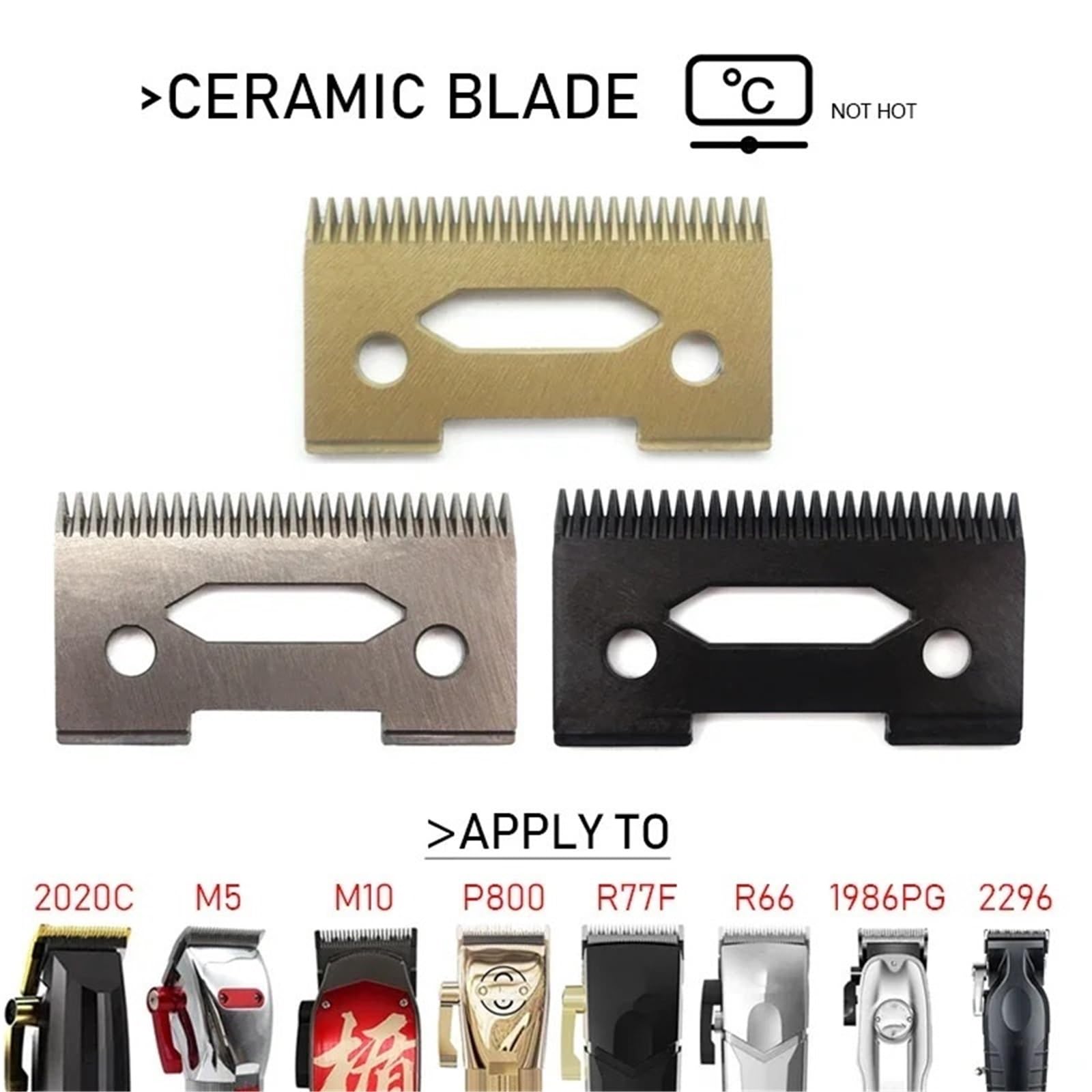 Lames De Coupe En Céramique, Compatibles Avec Les Tondeuses À Cheveux MADESHOW, M10/M5f/KM2296 ; Tête De Rechange Mobile(1 Piece)