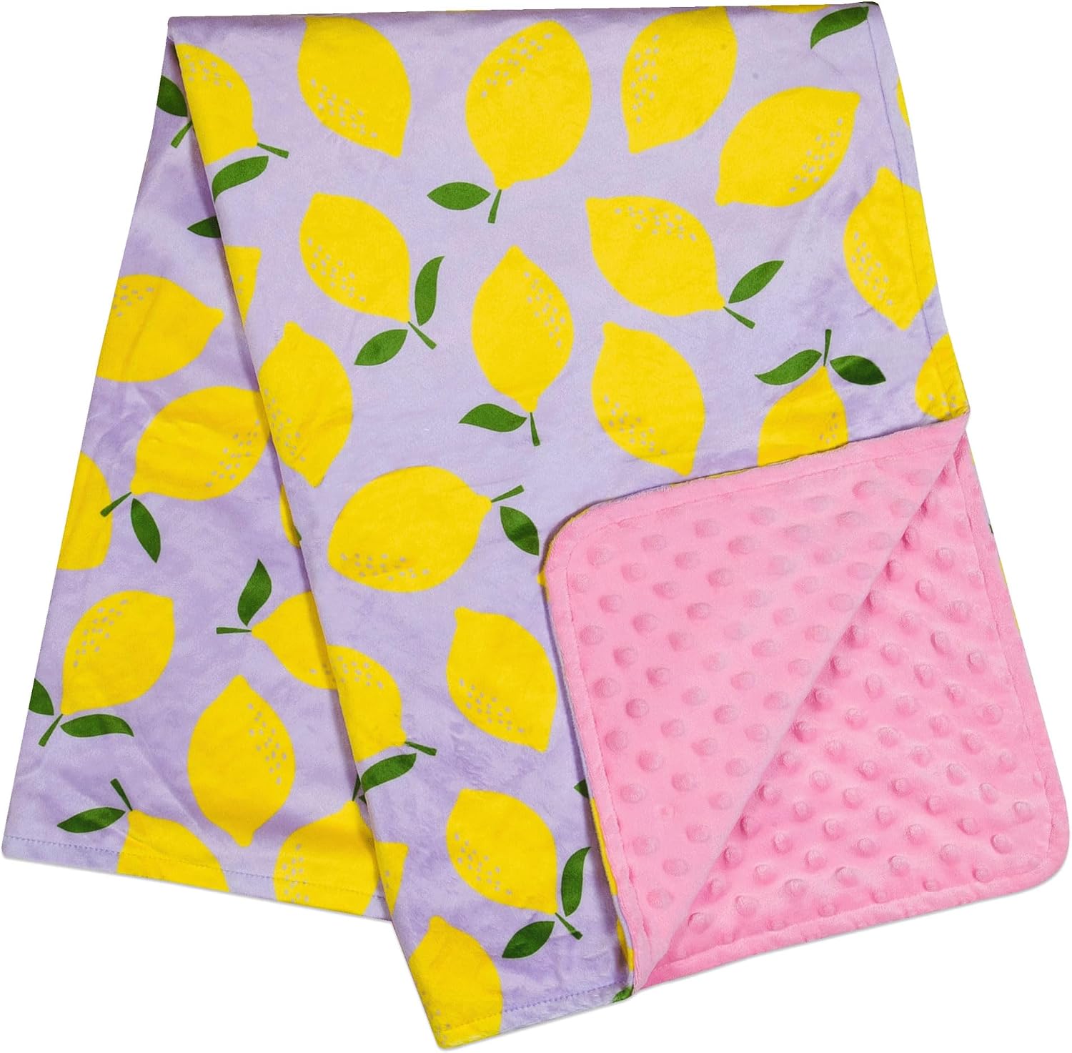 Wildkin Plush Baby Blanket – Soft & Cozy Comfort, Ideal for Toddlers, Travel & Daycare - Lilac Lemonade