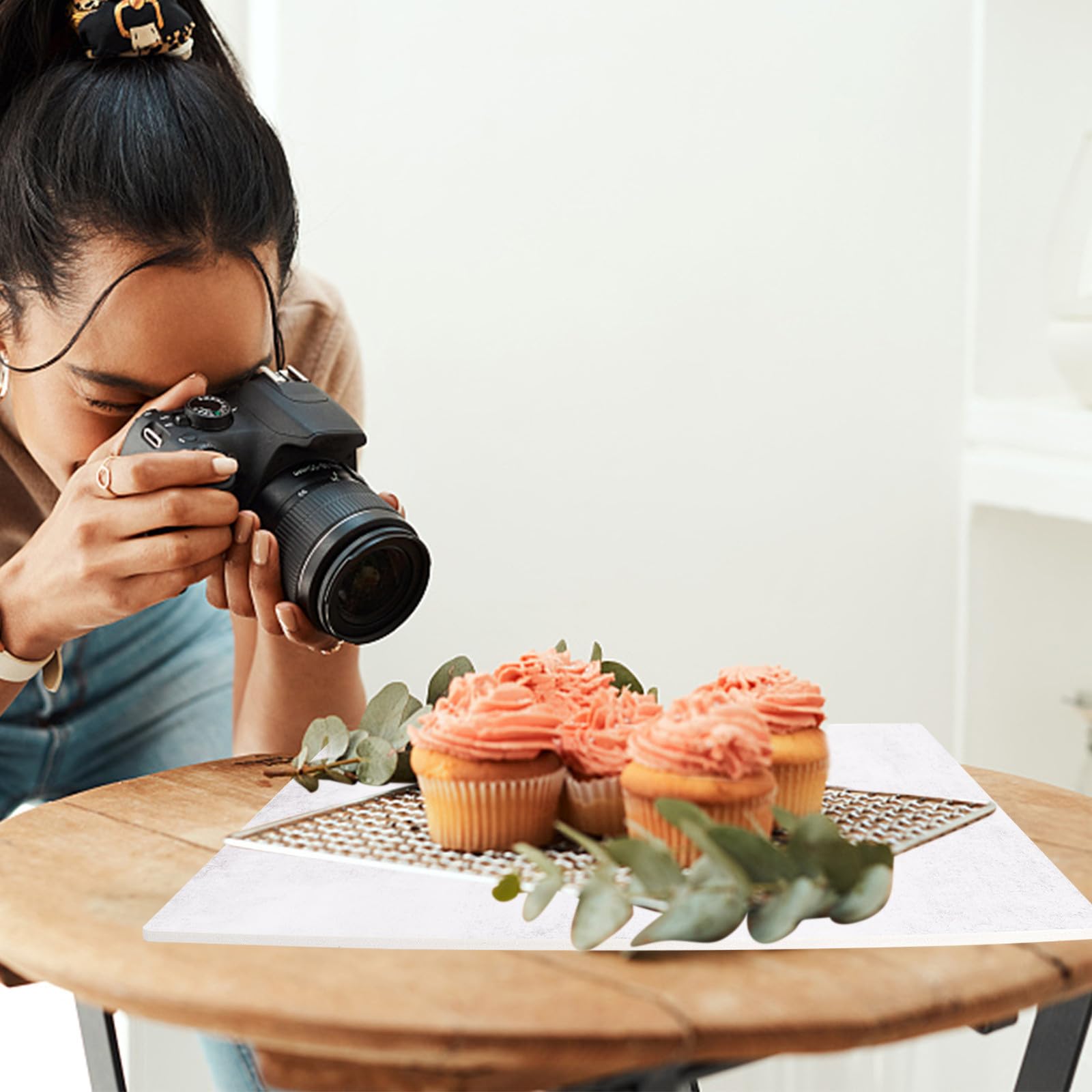 2 Piezas Tablero de Fotografía de Doble Cara Fondo Mármol