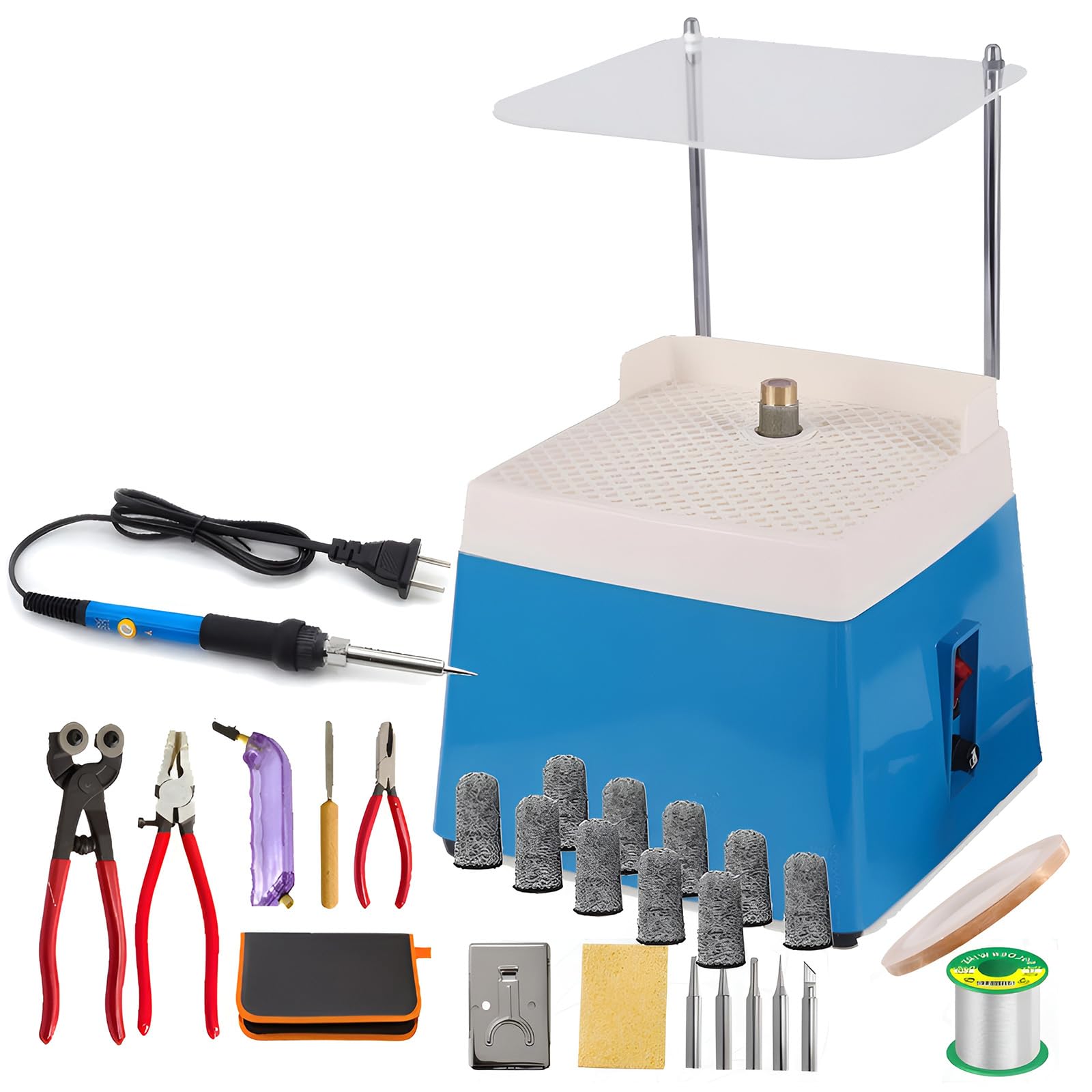 YXYLJOZ Stained Glass Grinder Kit, Automatic Desktop Grinding Machine with 5/8'' & 1'' Bits for DIY Craft Projects - Perfect for Beginners and Professionals