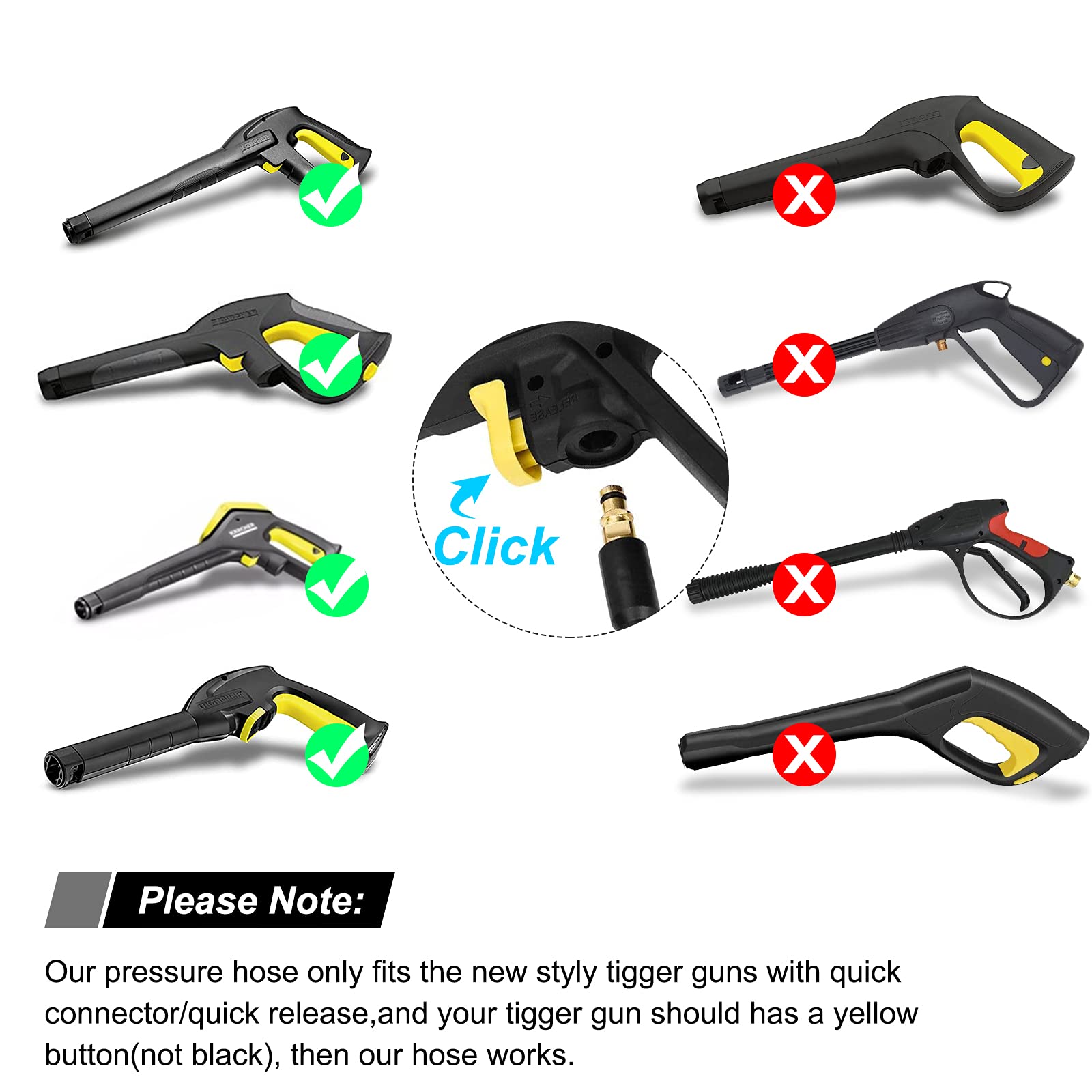 6M Manguera de extensión de manguera de alta presión de repuesto para lavadoras a presión Karcher K Series K2 K3 K4 K5 K6 K7 conector rápido de enchufe de clic