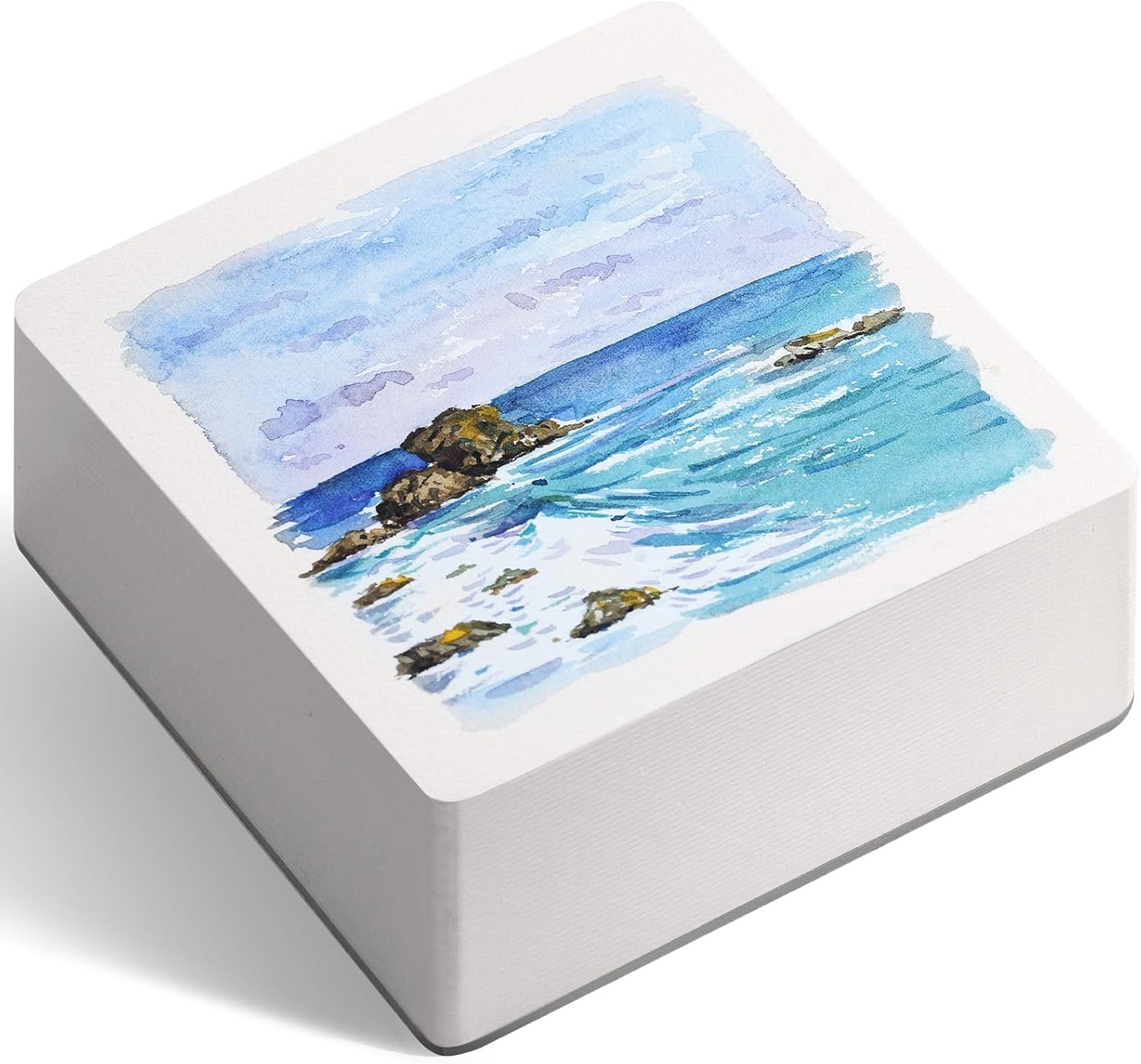 FLUNBRATO Watercolor Paper Pad 80 Sheets, 4.7 x 4.7 Inch, 100% Cotton Cold Press Acid Free 140LB 300GSM,Glue Binding, Tearable Water Color Block Mixed Media for Practicing Watercolor,Painting Drawing