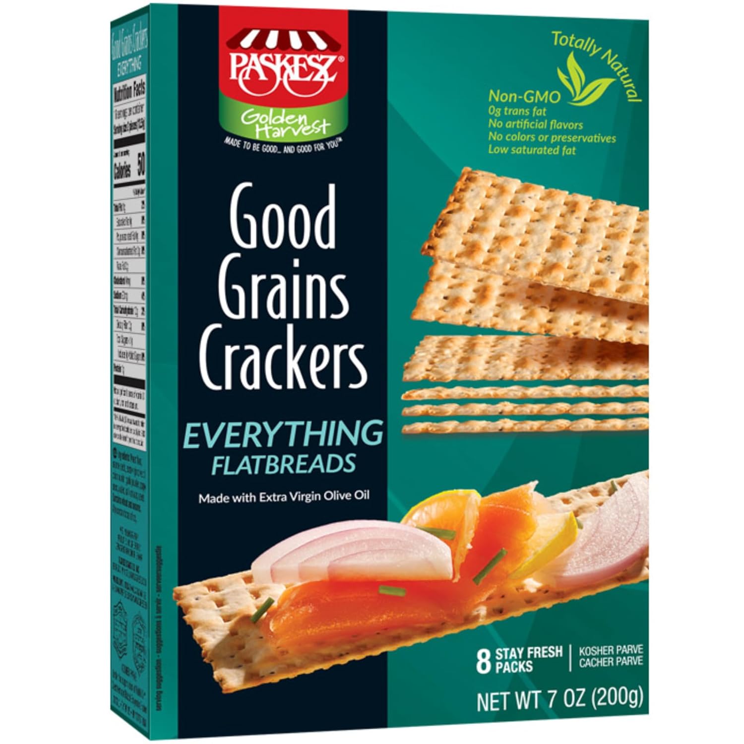 Snacktery Everything Flatbread Crackers All Natural Thin Crackers in 8 StayFresh