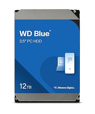 Western Digital 12TB WD Blue Internal Hard Drive HDD - 7200 RPM, SATA 6 Gb/s, 512 MB Cache, 3.5" - WD120EAGZ