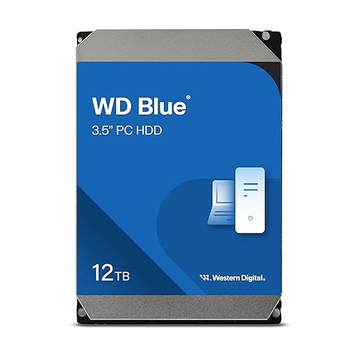 Western Digital 12TB WD Blue Internal Hard Drive HDD - 7200 RPM, SATA 6 Gb/s, 512 MB Cache, 3.5" - WD120EAGZ