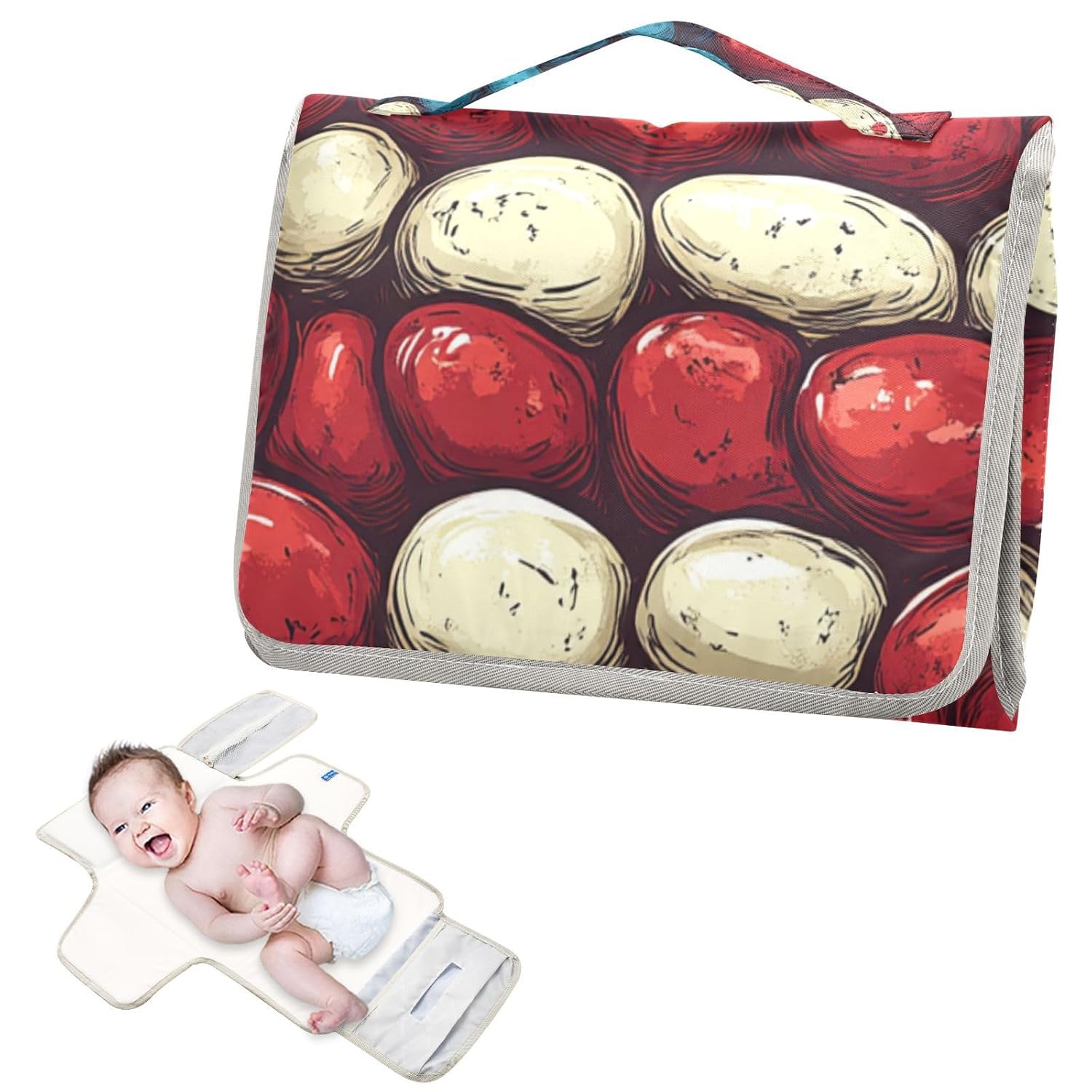 Cartoon Bean Flag 4th of July Independence Day Reusable Changing pad Covers with Tissue Pocket Portable Changing pad for Baby for Girl & Boy cambiador de pa?ales para Bebes