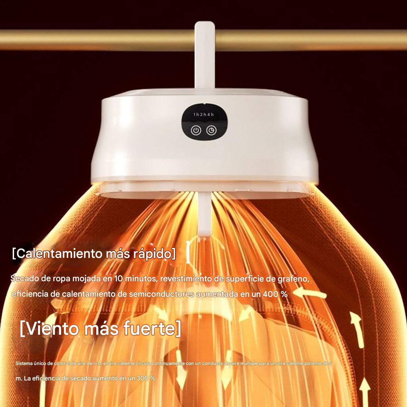 Secadora de Ropa | Secadora Eléctrica Plegable 400W con Temporizador - Máquina Secado Silencioso Para Jeans Ropa Hogar Casa Viaje Camping