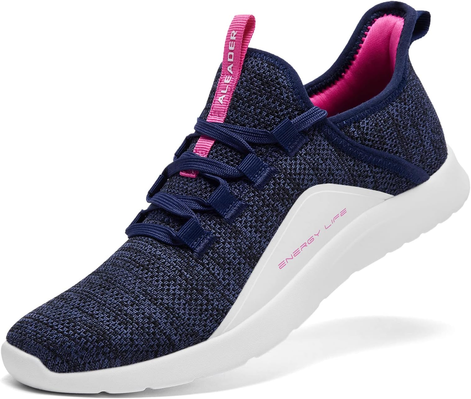 ALEADERWomen's Energycloud Lightweight Slip On Walking Running Sports Shoes for Women, Navy, 9.5