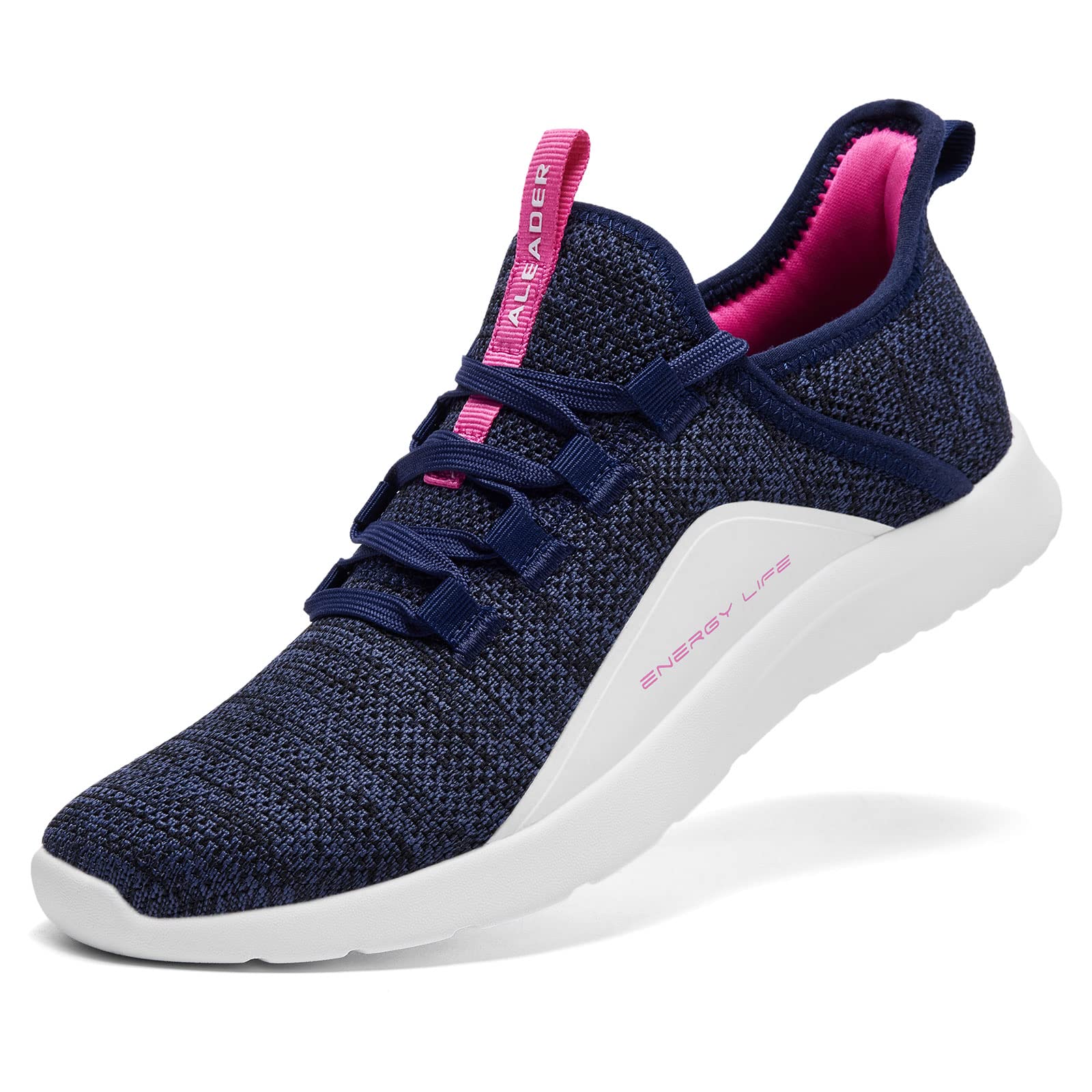 ALEADERWomen's Energycloud Lightweight Slip On Walking Running Sports Shoes for Women, Navy, 9.5
