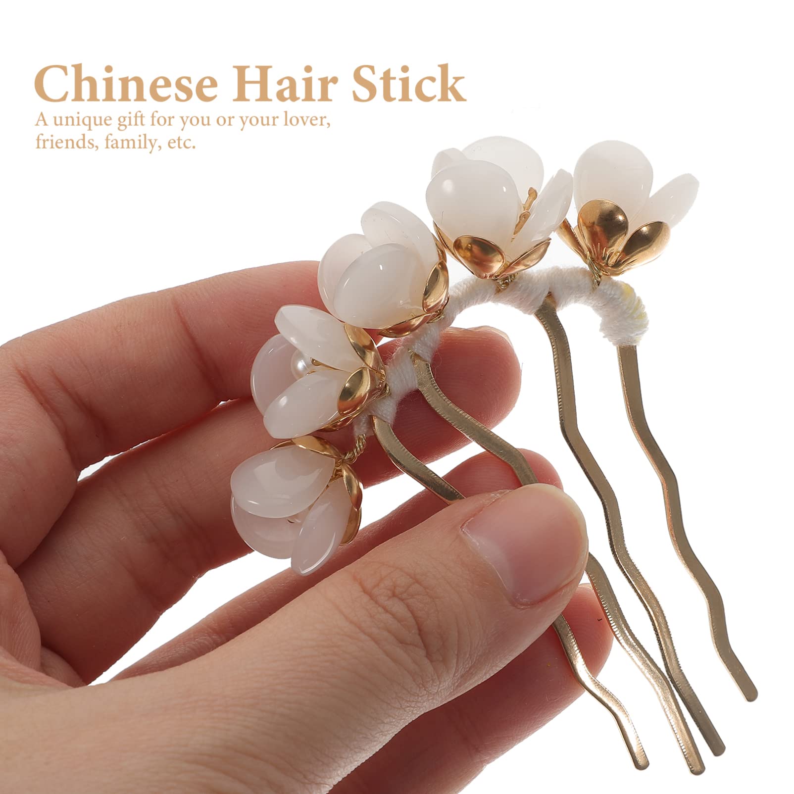 Amazon.com : Beaupretty Jade Flower Hair Comb Flower Hair  display picture 3
