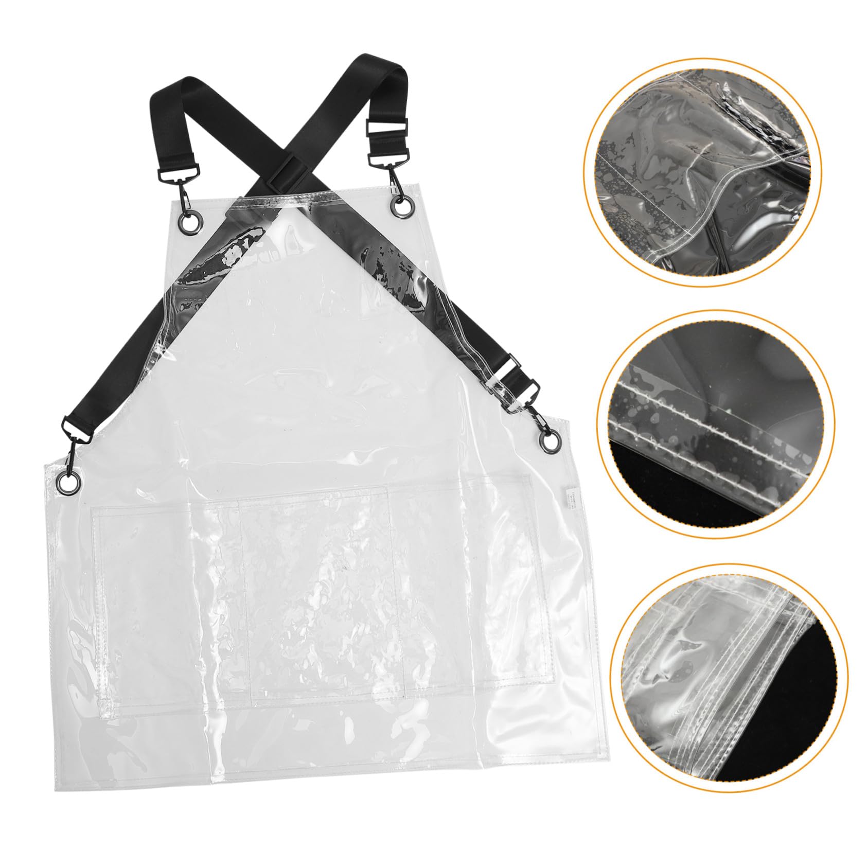 Delantal Impermeable Delantal De Cocina De Plástico Transparente Con 2 Espaldas Cruzadas Ajustables Y Extraíbles