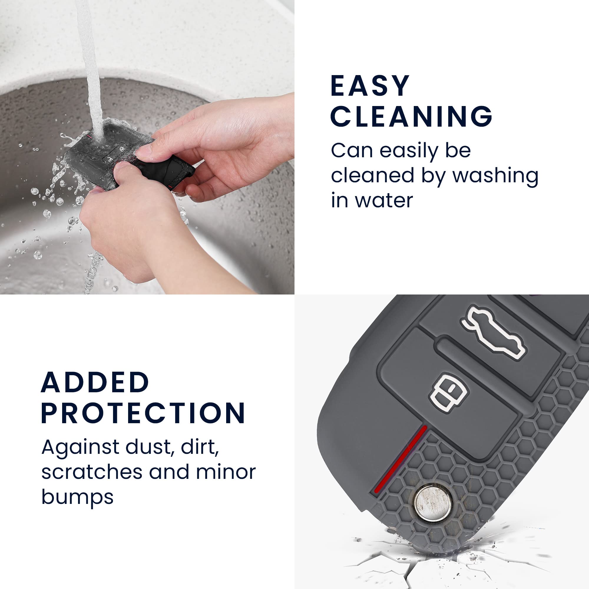 Kwnobile Custodia Silicone Per Chiave Audi - Design 'Don't Touch My Car', Anti-Graffio, Leggera E Protettiva