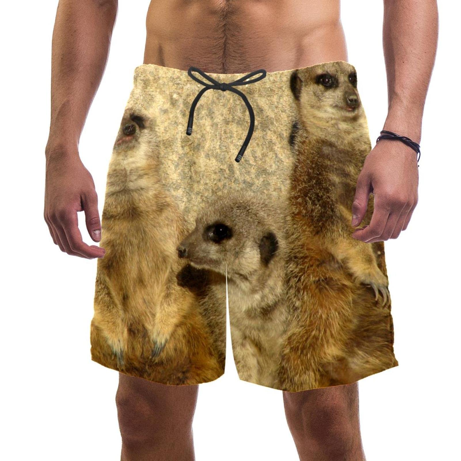 Maillots de bain pour hommes JDEZ séchage rapide à motif suricate original - 6