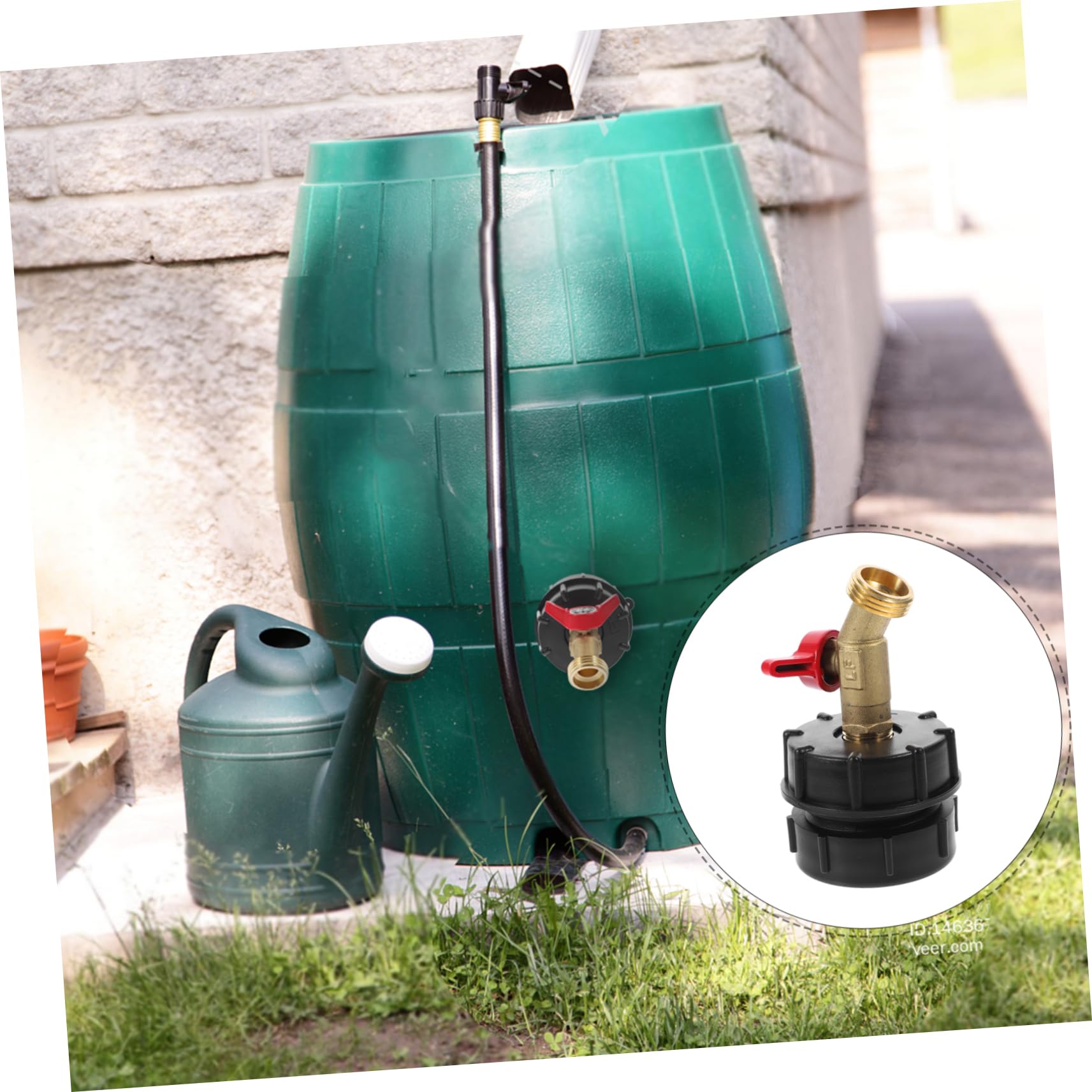 UPKOCH 4 Pièces Accessoires de connecteur de Godet Robinet fourre-Tout IBC Robinet de barils de Tonne Adaptateur de Tuyau d'eau fourre-Tout IBC raccords de barils IBC Ton cuivre