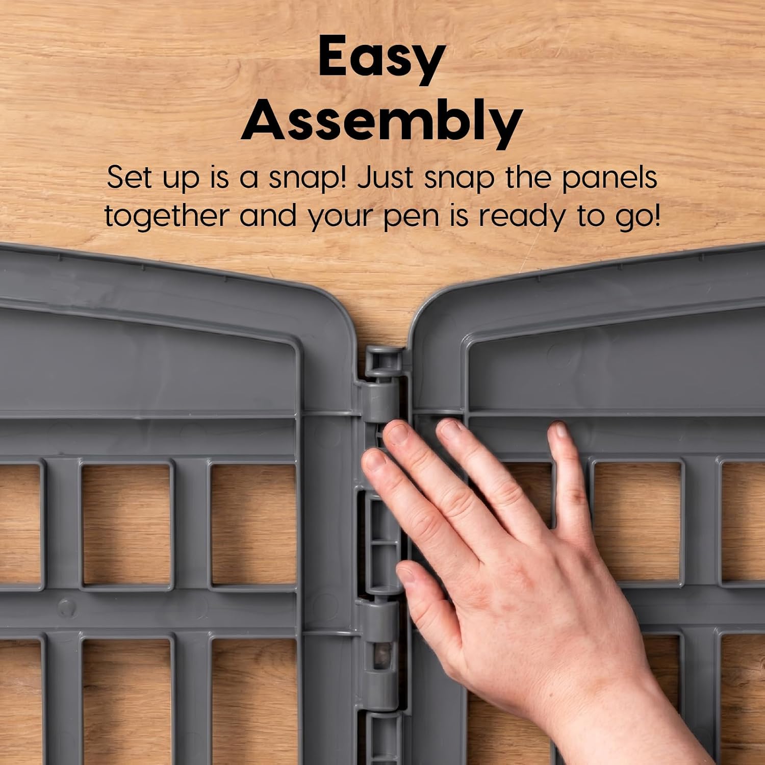 IRIS USA 24" Dog Playpen 4-Panel Pet Exercise Pen with Door Gate 35 x 35 x 24 Puppy Play Pen Indoor Outdoor Plastic Foldable Portable Pet Fence for Small Medium Dogs Puppies Multiple Pets Gray