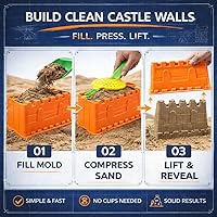 Vista 3 de Liberty Imports Beach Builder Create a Sand Castle Pro Building - Molde dividido para construcción de castillo de arena, juguete de playa