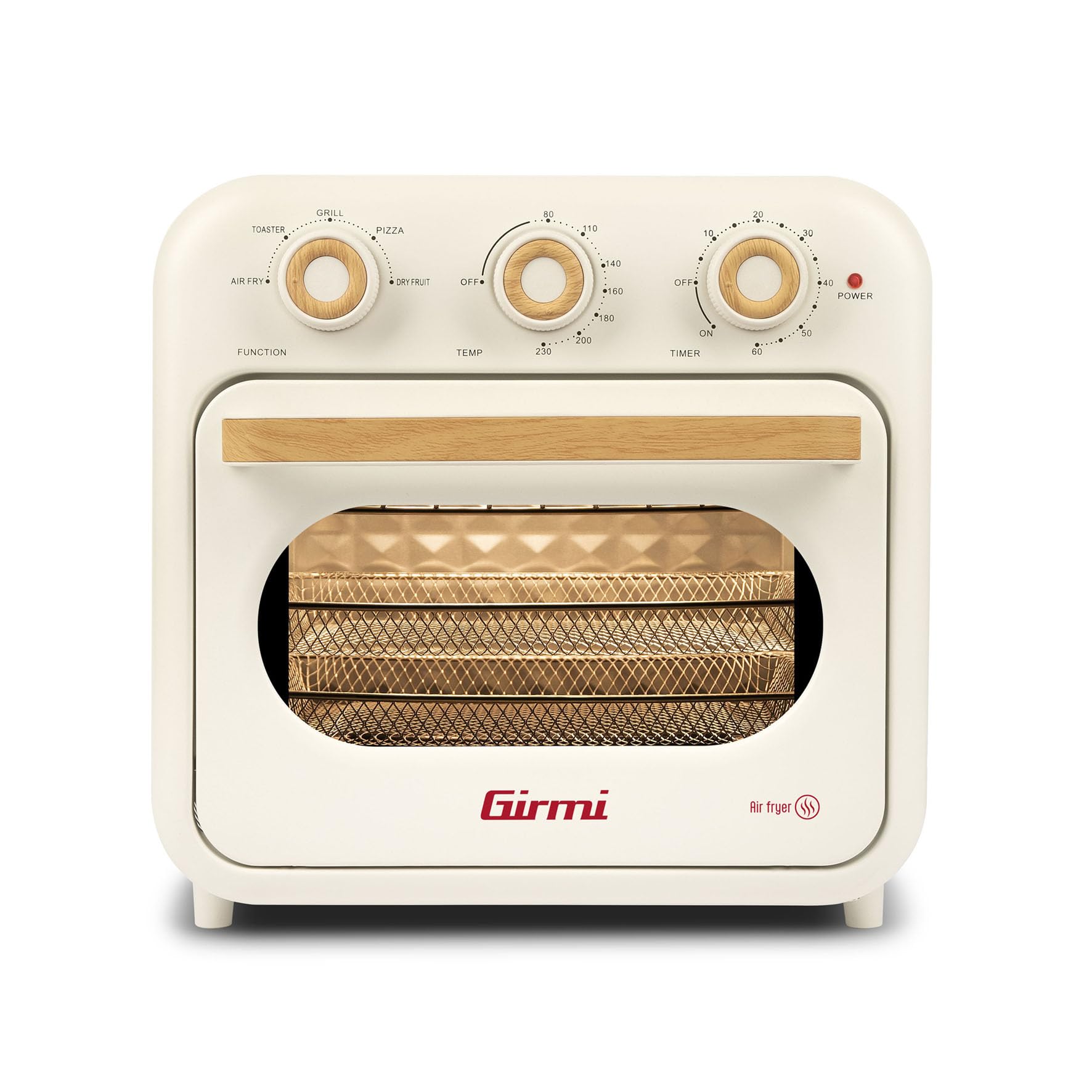 Girmi FG29 Forno Air Fryer,1500 W, 22 L, 5 Funzioni, Luce Interna, Maxi Ventola Air Fryer, 30% Risparmio Energetico, Ricettario e Accessori Inclusi