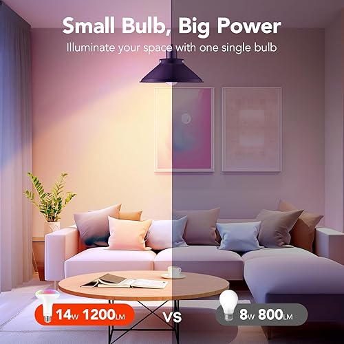 Miniatura 4 de OREiN Matter - Bombilla inteligente BR30 de 1200 lúmenes, funciona con Alexa, Apple Home, Google Home, SmartThings, bombillas que cambian de color