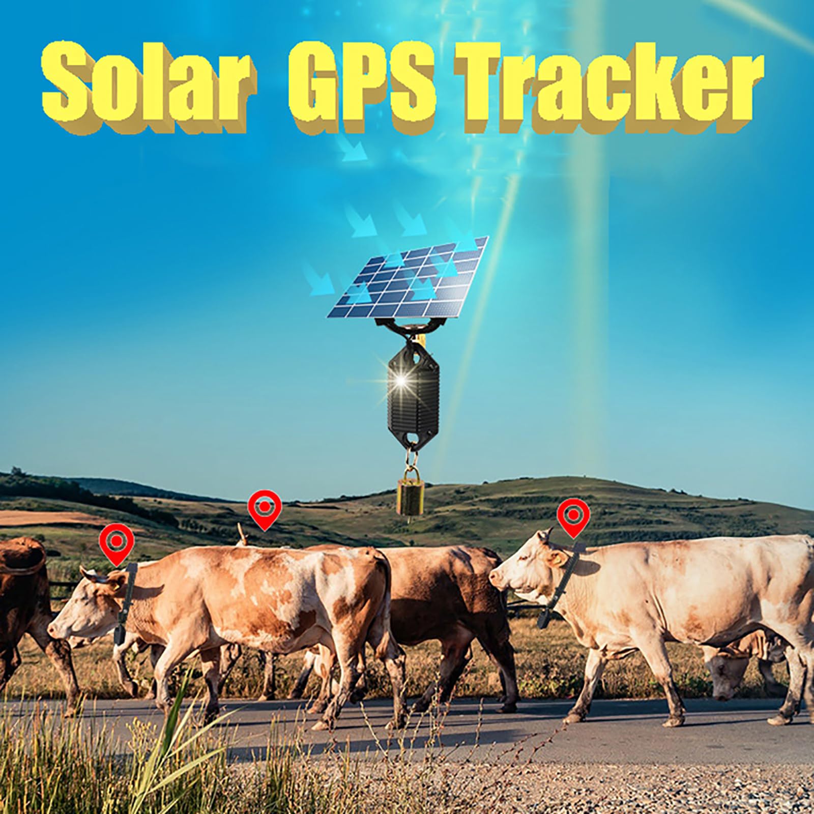 Localizador GPS de Animales, Rastreador Solar de Mascotas, Posicionamiento en Tiempo Real, Seguimiento Histórico de 90 días, para Ganado, Ovino, Caballo y Camello