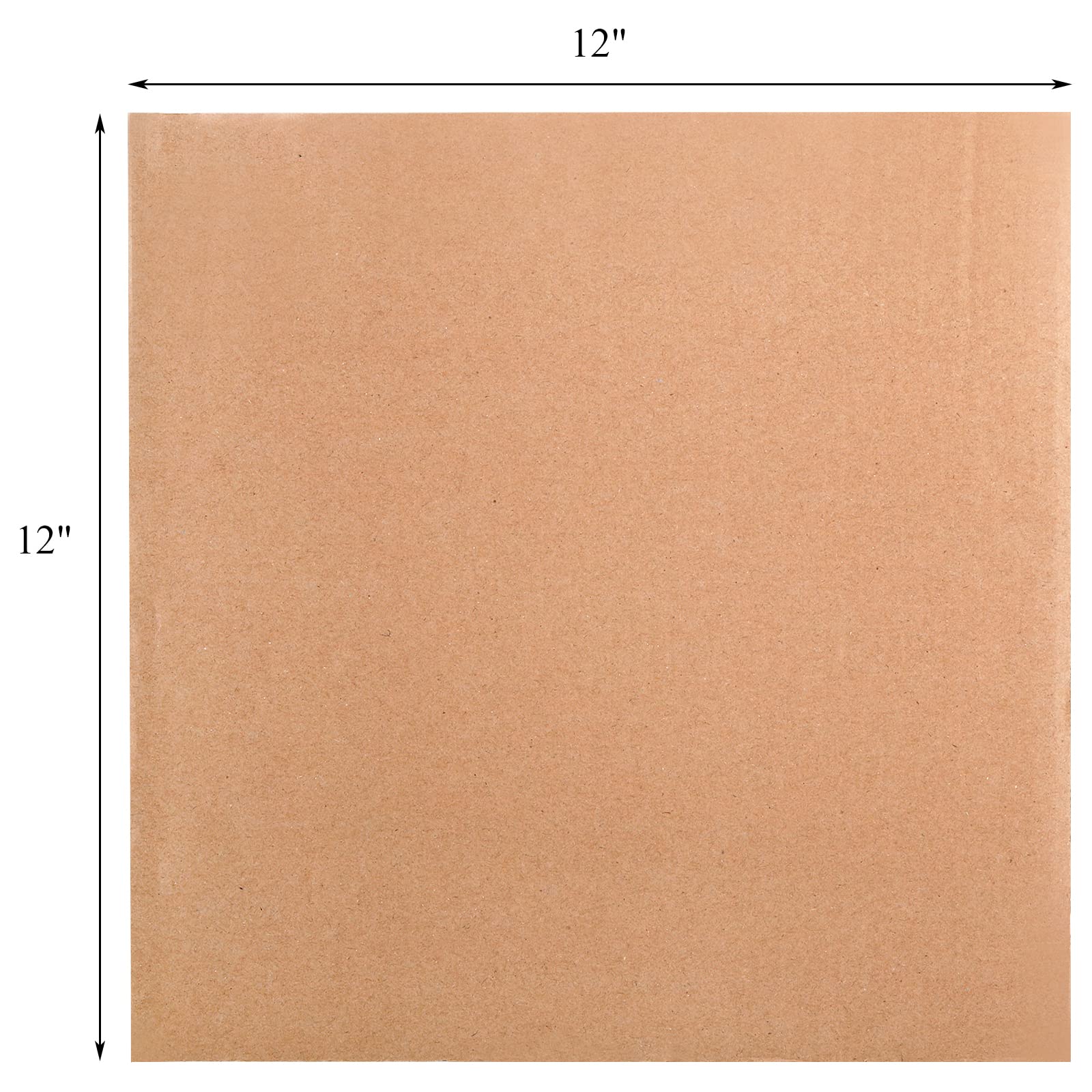 Hacaroa 50 Stück Wellpappe Bögen 2 mm Dick, 30,5 x 30,5 cm Flache Pappeinlagen Quadratische Bastelwellpappe für Mailing, Verpackung, Versand, Handwerk, Braun