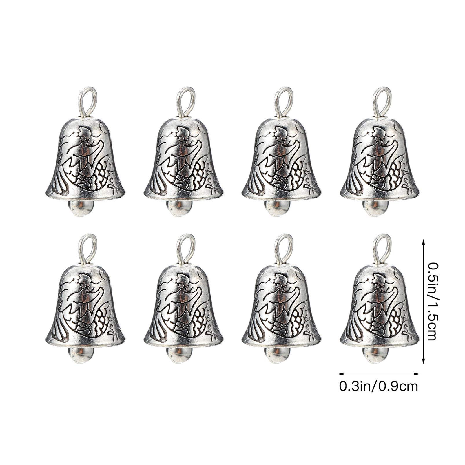 HEALLILY Keychain Accessories - 20pcs Alloy Bells, Charms, DIY Jewelry Making Kit for Wreath, Christmas Tree, Wind Chime, Car Decor