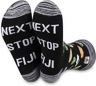 JXGZSO Fiji Trip Gift Next Stop Fiji Socks Beaches Lover Travel Gifts Fiji Vacation Socks Traveler Gift Fiji Culture Gift